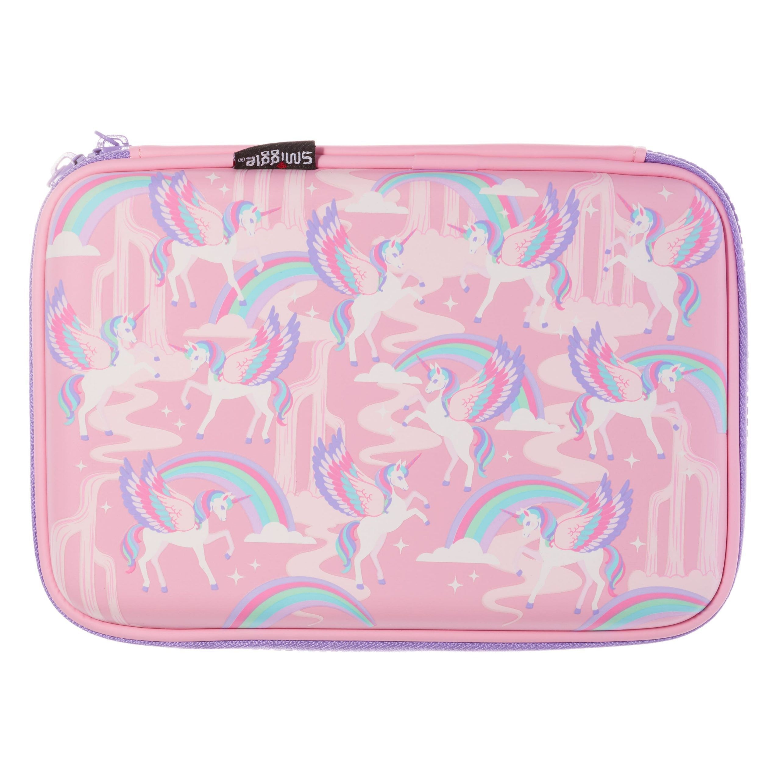 Smiggle - 3D Kabartmalı Hardtop Pembe Unicornlar Kalem Kutusu