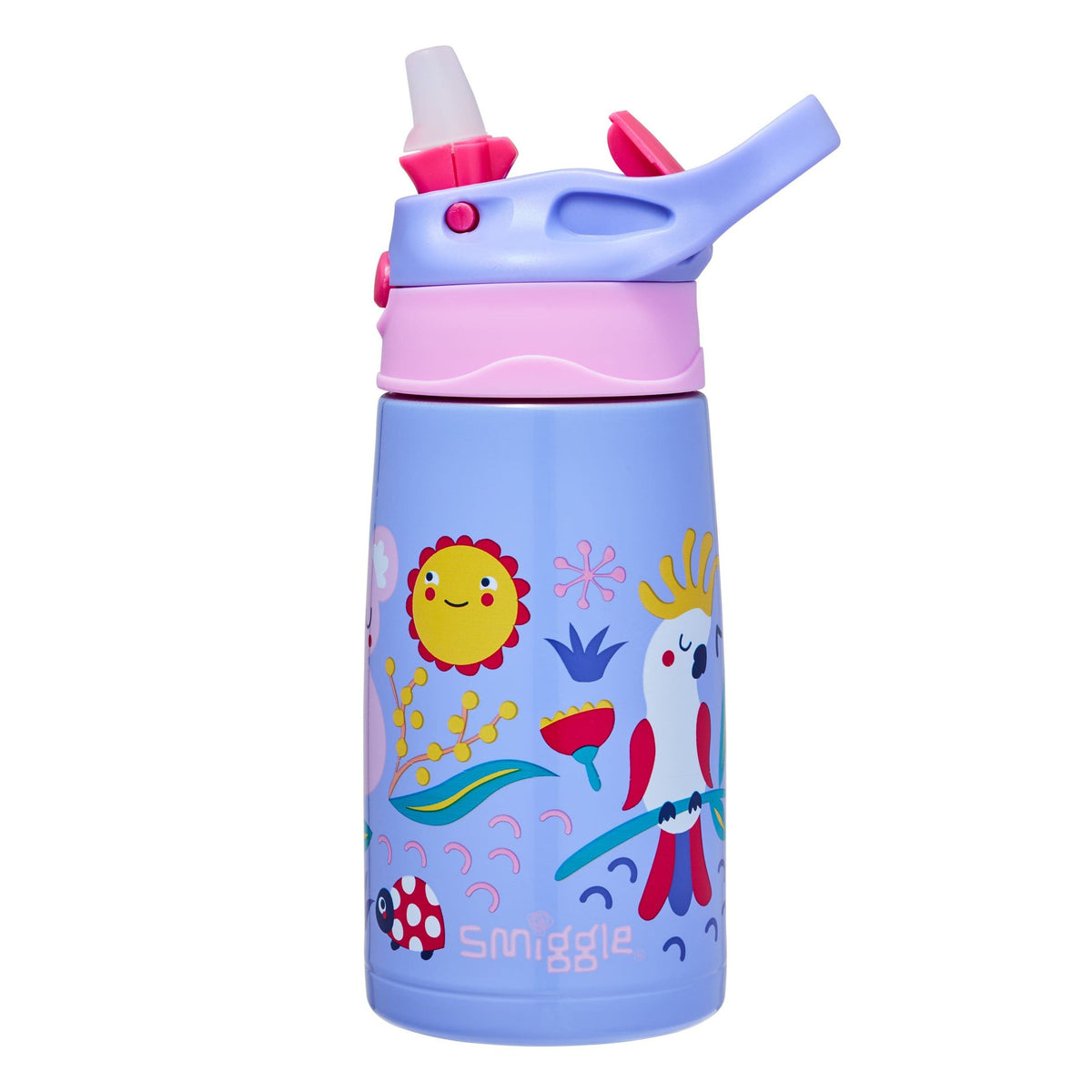 Smiggle - Animalia Junior Paslanmaz Çelik Flip Matara 400Ml