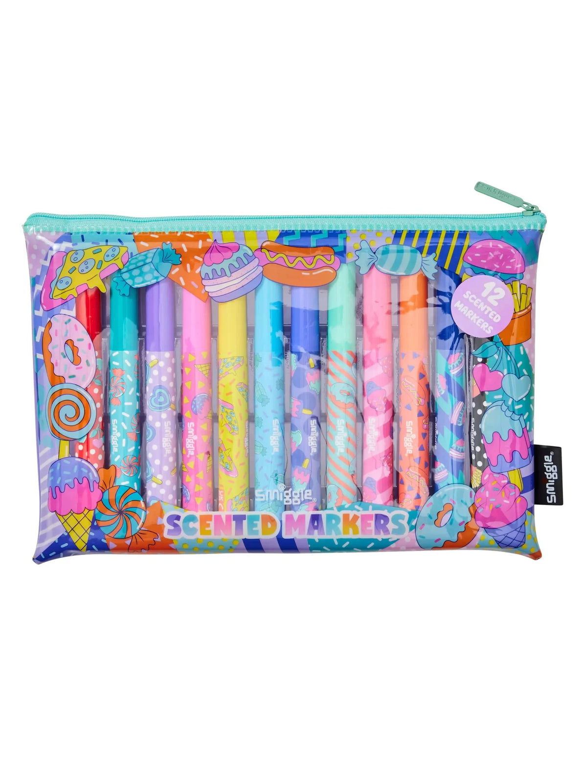 Smiggle - Away Kokulu 12'li Fosforlu Kalem ve Kalem Kutusu Seti