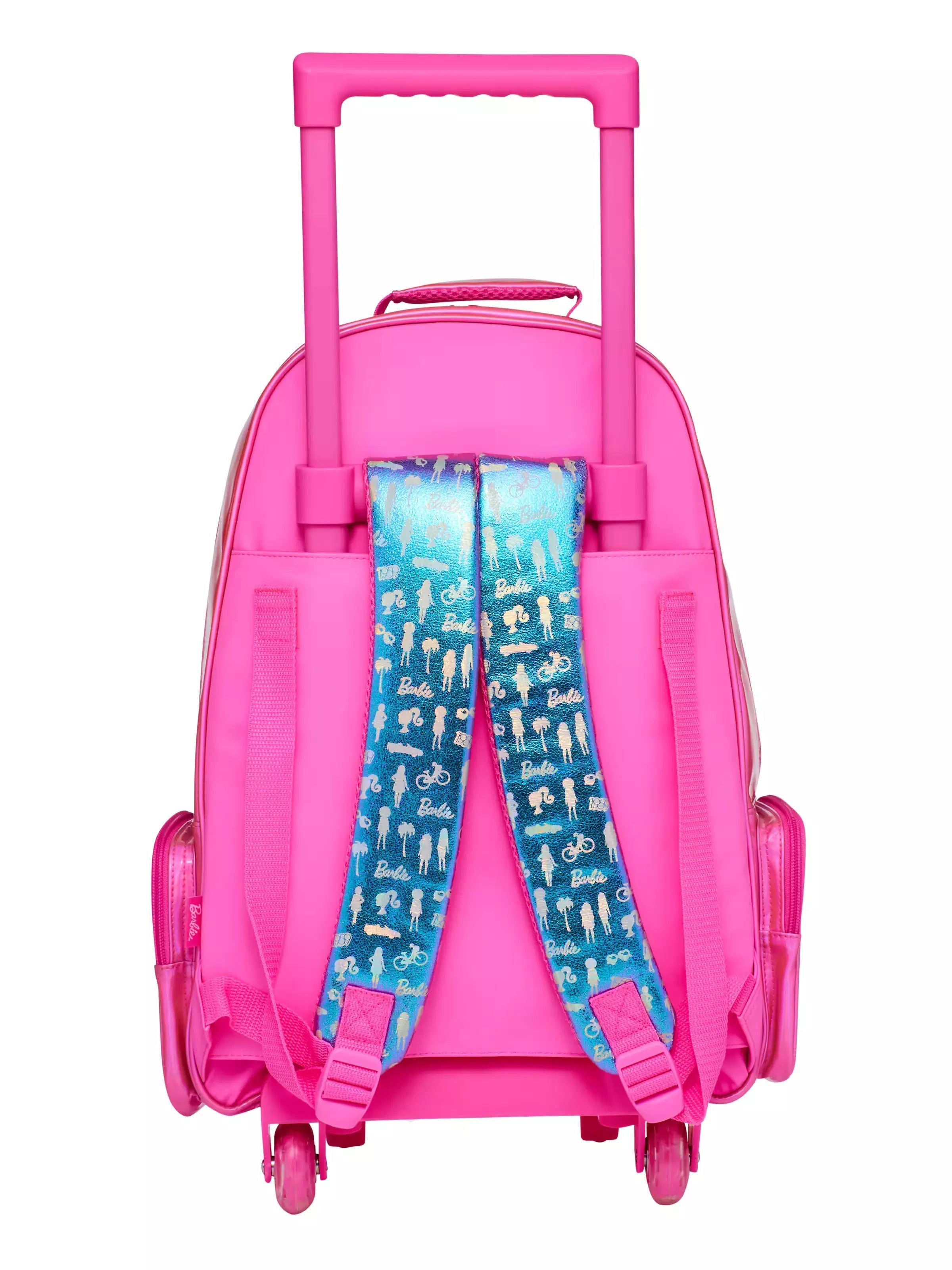 Smiggle - Barbie Çekçekli Işıklı Tekerlekli Çanta