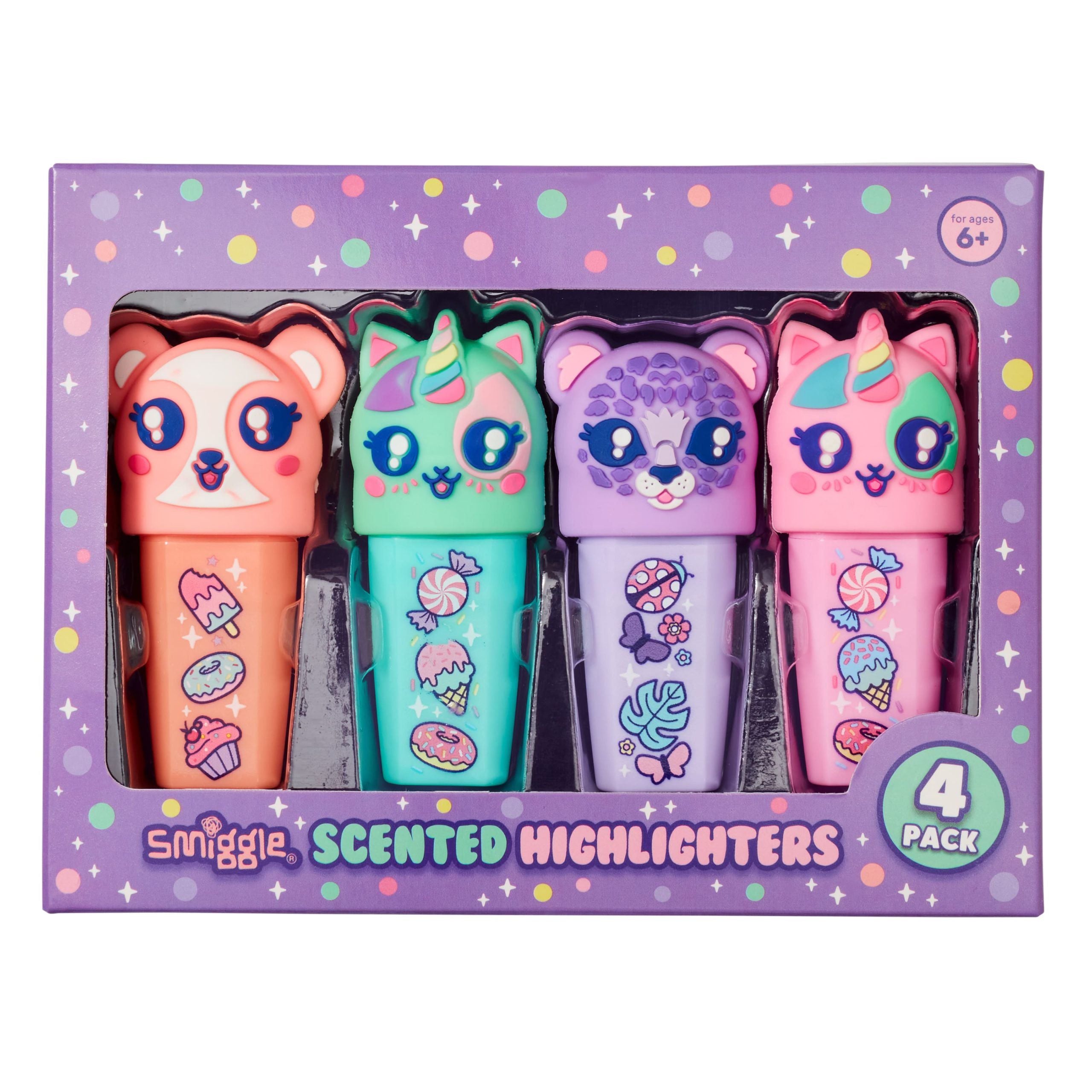Smiggle - Best Budz Kokulu 4'lü Fosforlu Kalem