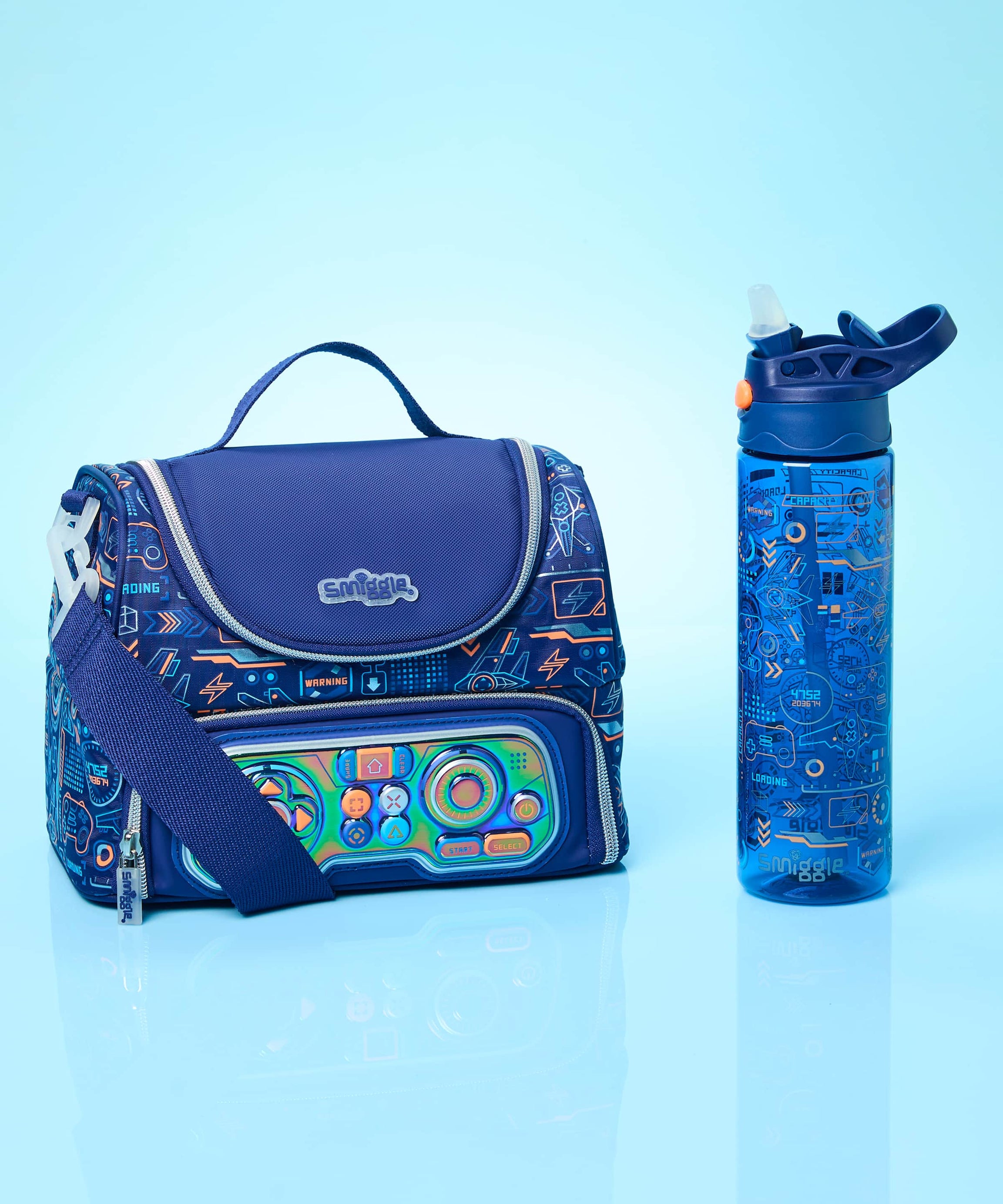 Smiggle - بيتا حقيبة طعام مزدوجة الطبقات مع حمالة