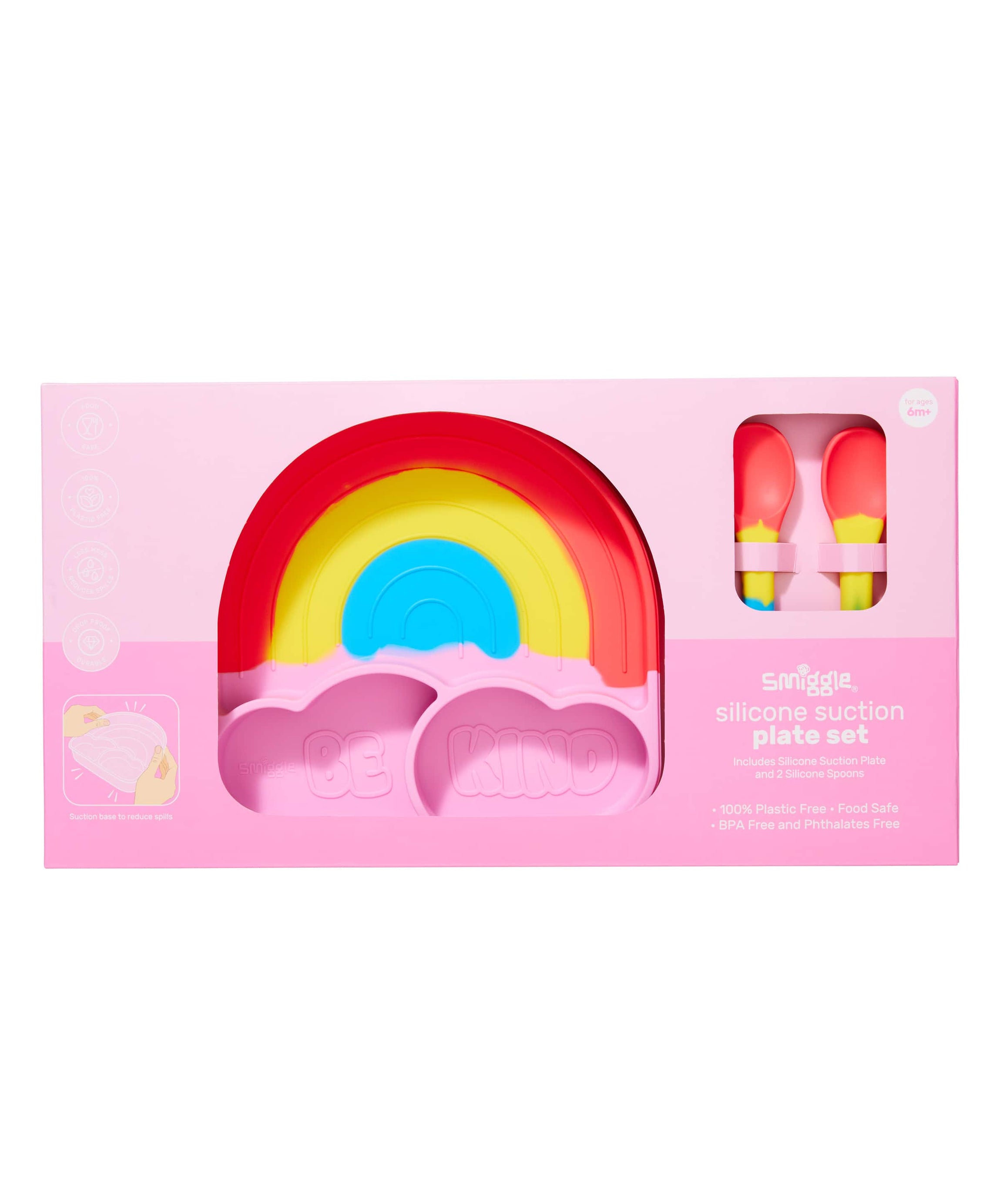 Smiggle - مجموعة أطباق طعام سيليكون Big Dream