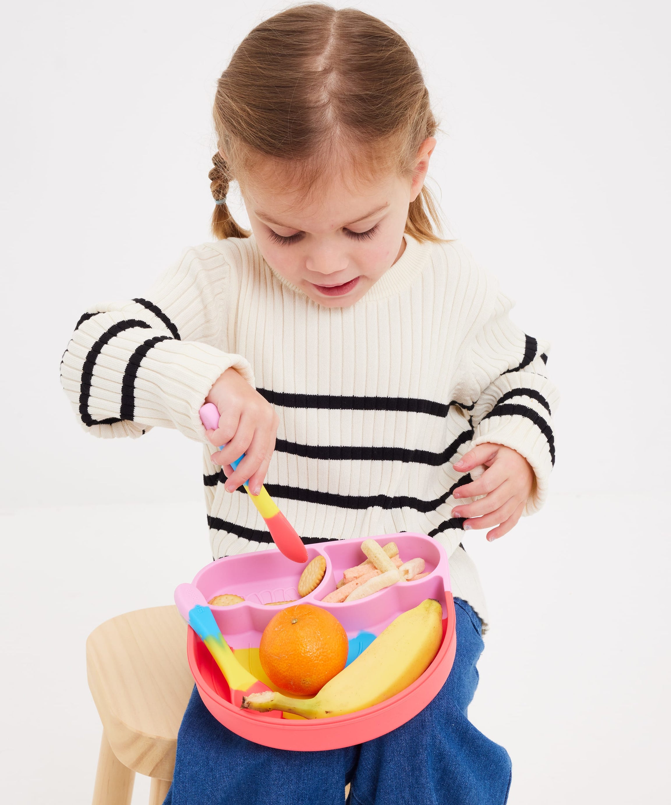 Smiggle - مجموعة أطباق طعام سيليكون Big Dream