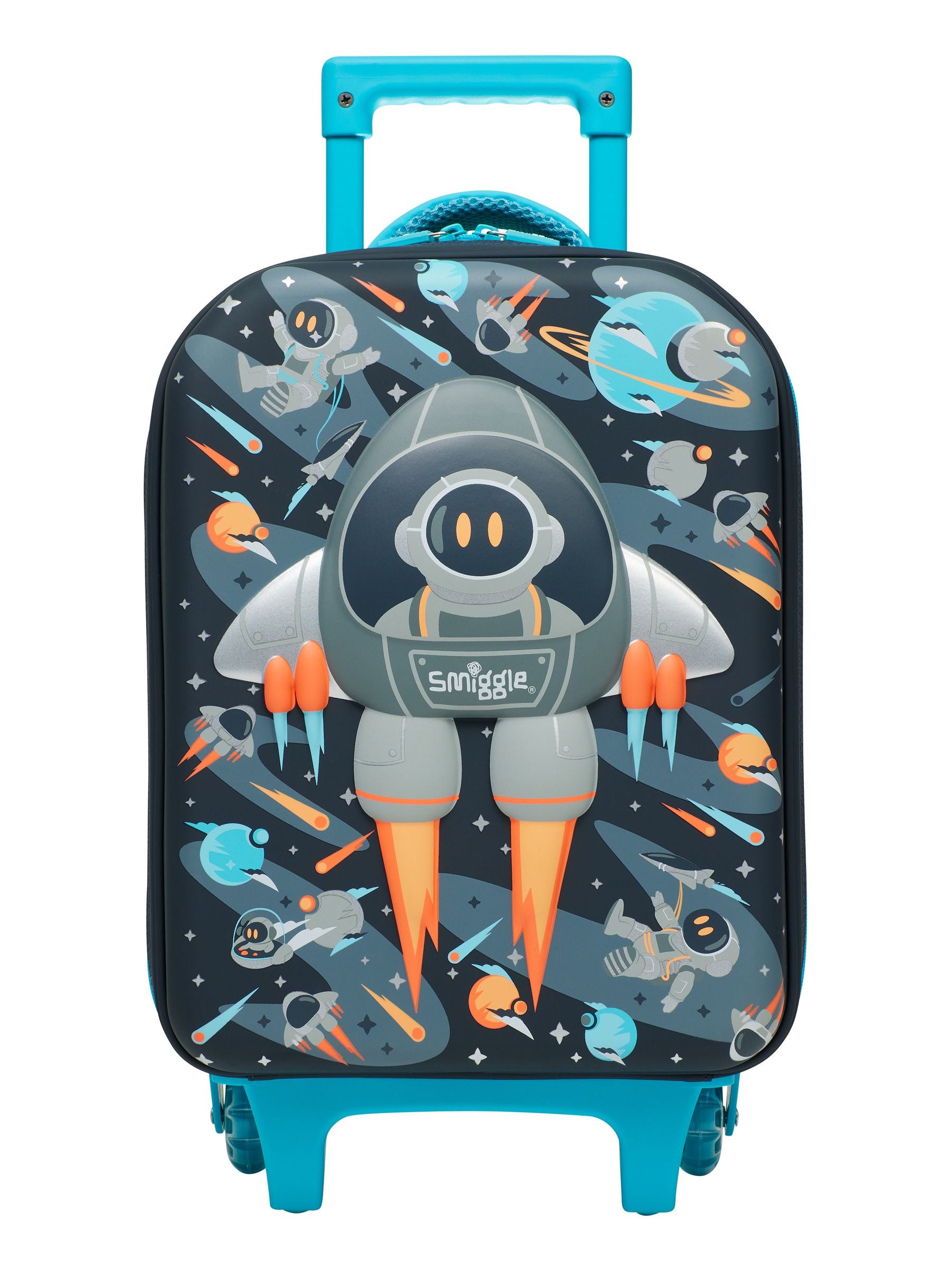 Smiggle - Blast Off حقيبة سفر بعجلات لمرحلة رياض الأطفال و الحضانة جونيور