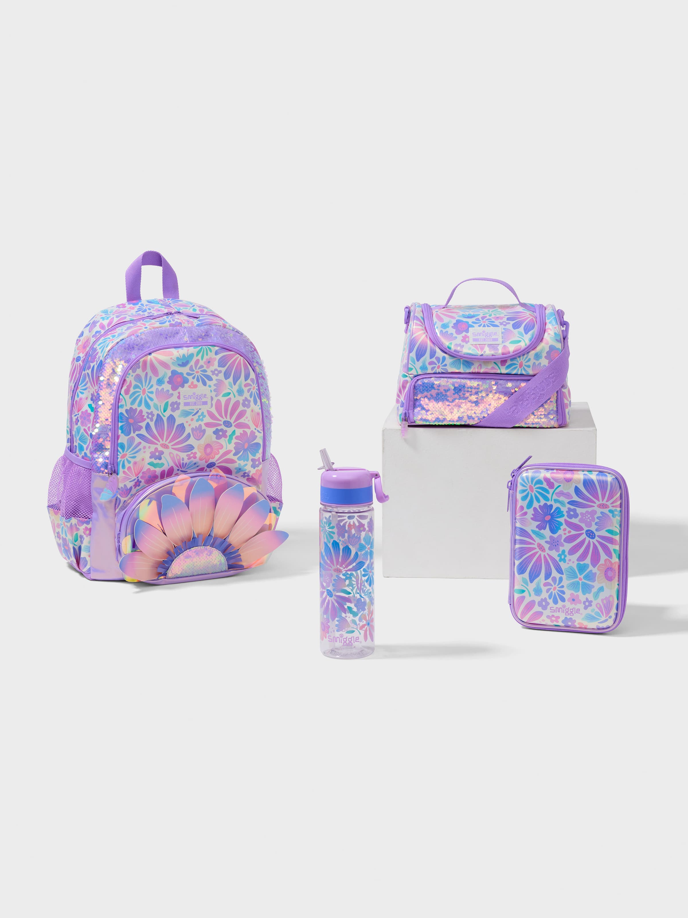Smiggle - مجموعة حقائب مدرسية Bloom 4 قطع