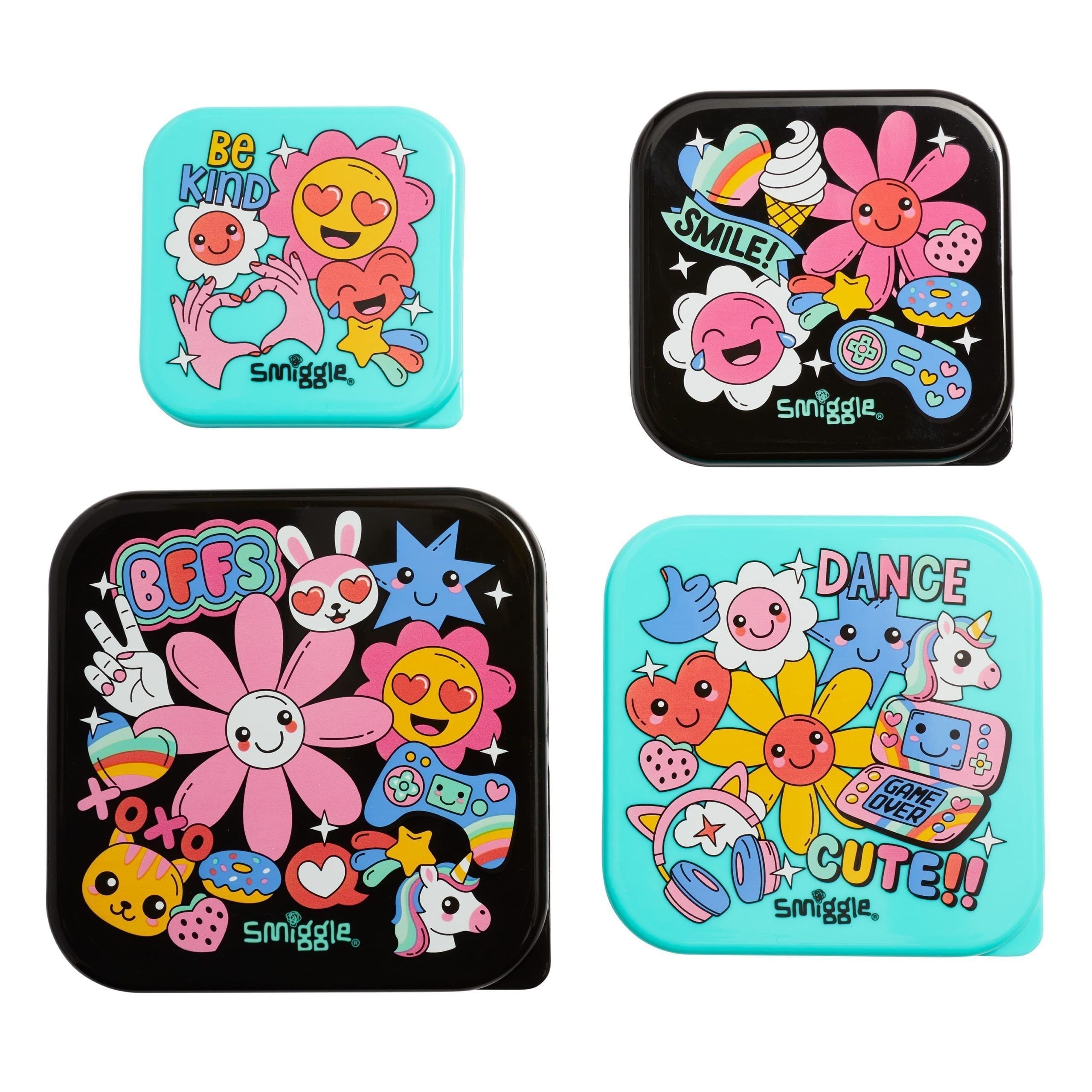 Smiggle - Bright Side 4'lü Yemek Yemek Kapları