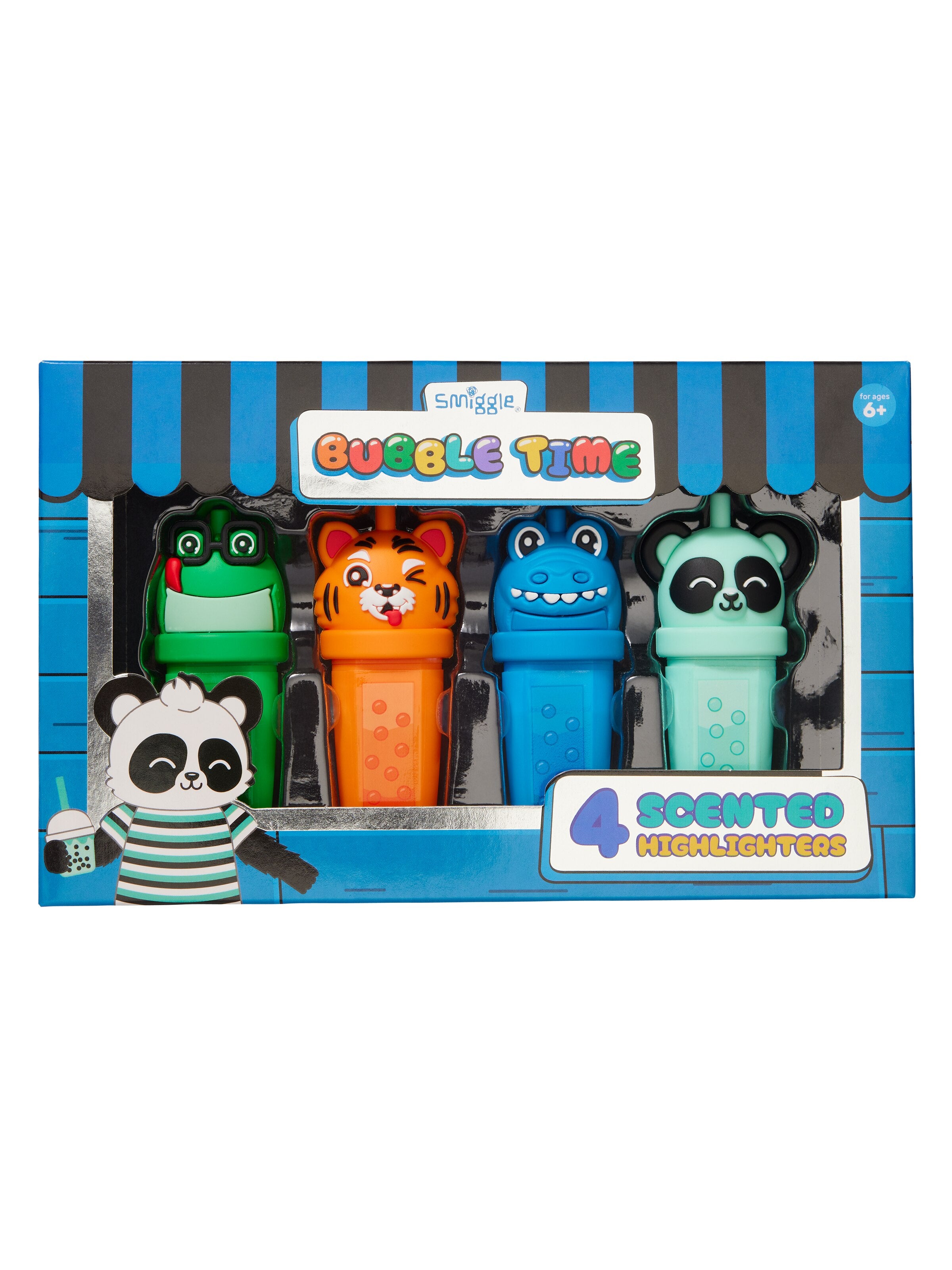 Smiggle - مجموعة أقلام تمييز فسفورية Bubble Time 4 قطع