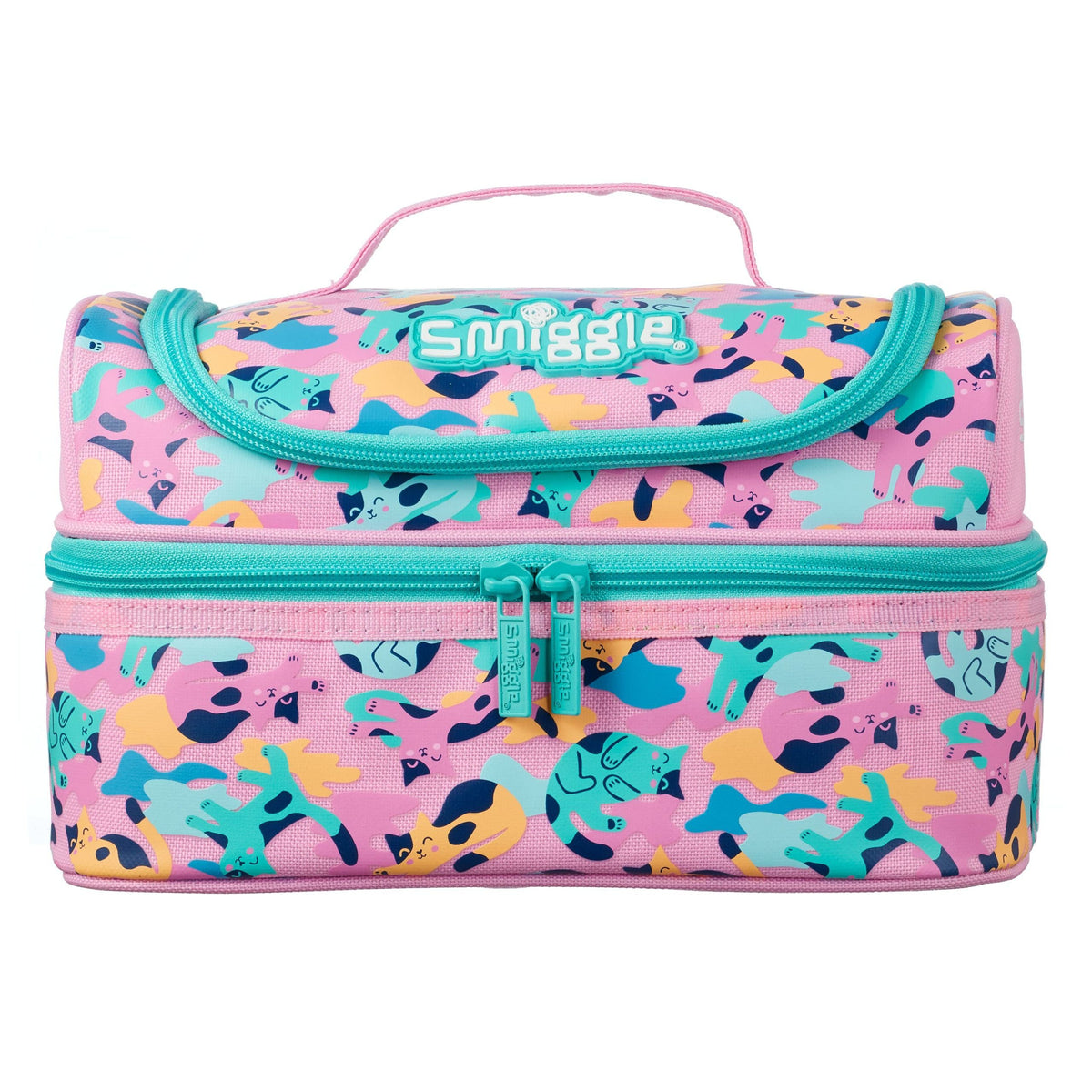 Smiggle - Çift Katlı Mavi Kedişler Beslenme Çantası