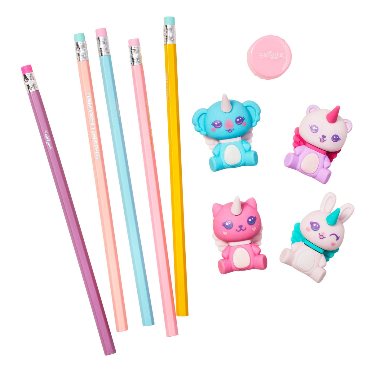 Smiggle - Cutie Corns Eğlenceli Kalem Ve Silgi Paketi