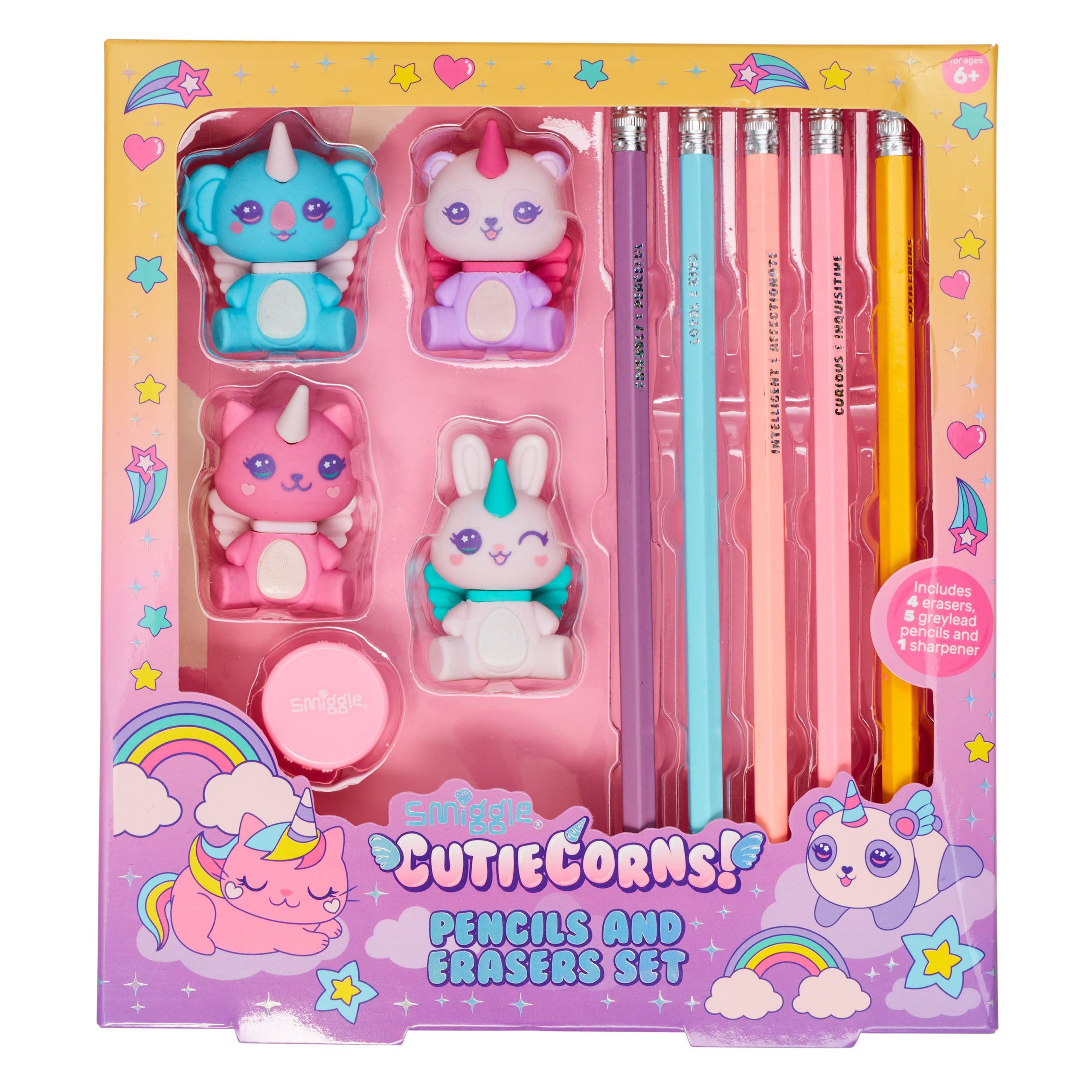 Smiggle - Cutie Corns Eğlenceli Kalem Ve Silgi Paketi