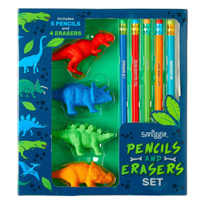 Smiggle - Dinozorlar Kalem ve Silgi Paketi