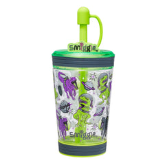 Smiggle - Dinozorlar Su Dökülmez Pipetli Bardak 580ML Suluk