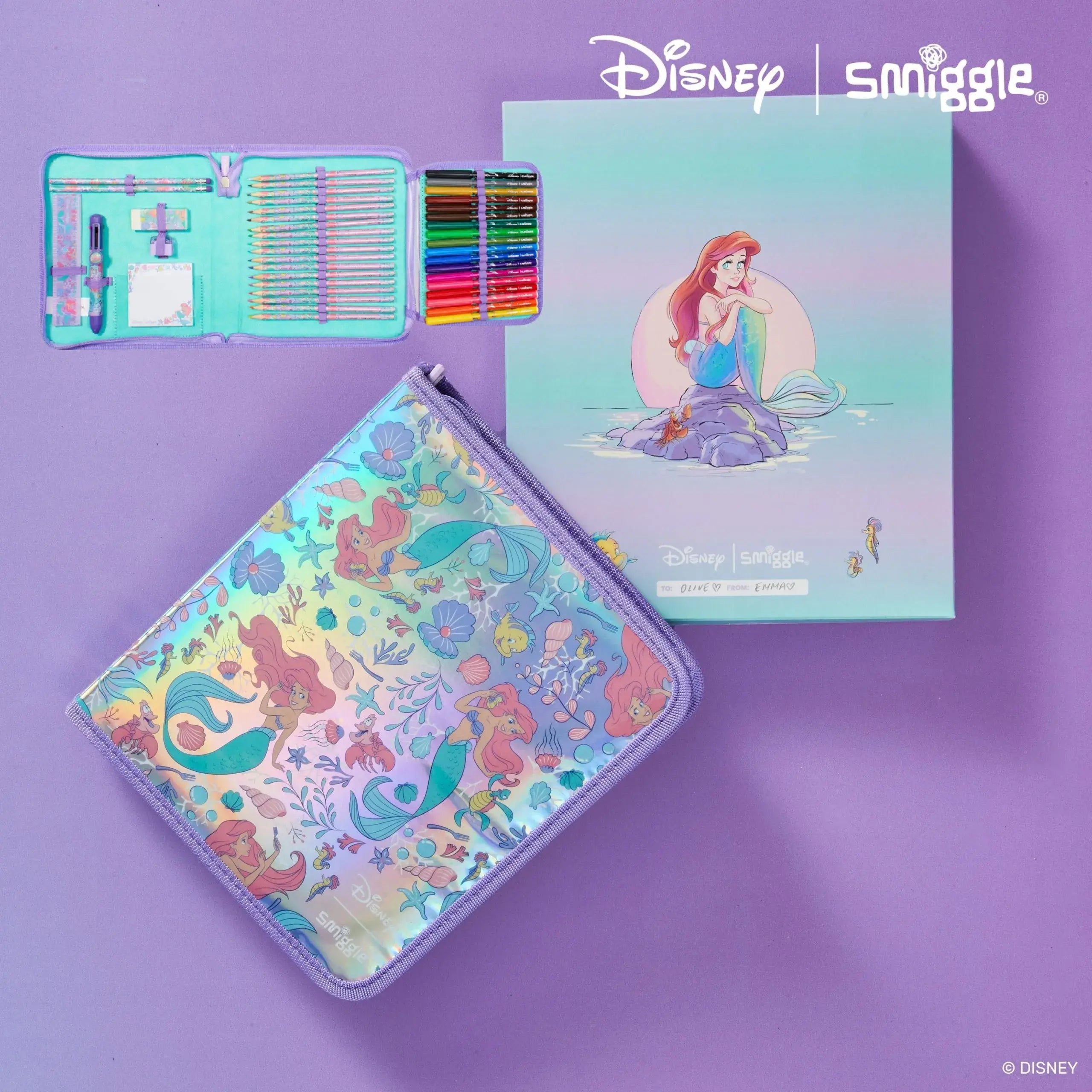 Smiggle - Disney Prenses Kalem Kutusu ve Boyaları Kırtasiye Seti Kiti
