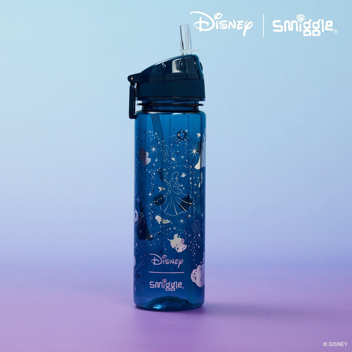 Smiggle - Disney Prenses Pipetli 650ML BPA İçermeyen Suluk