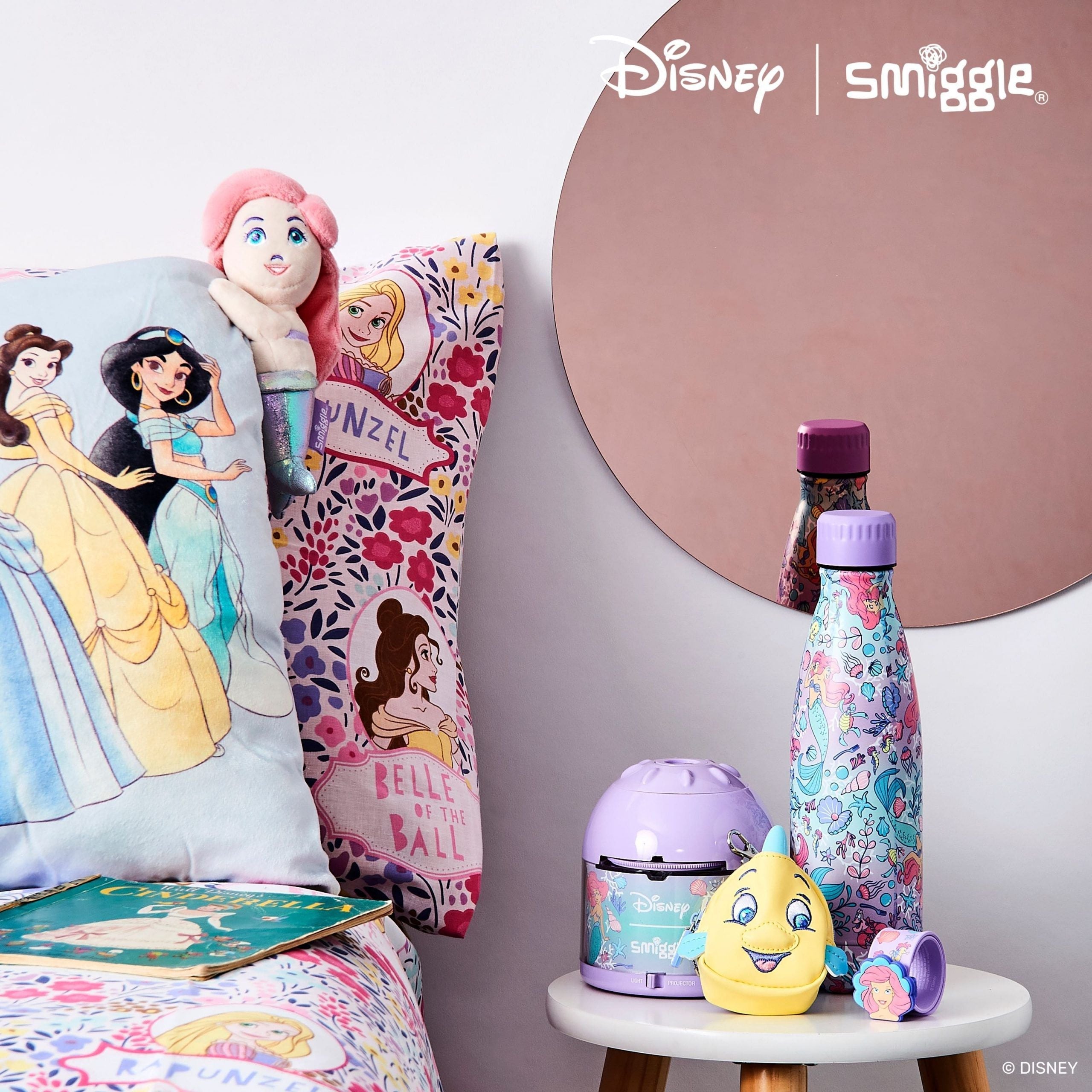 Smiggle - Disney Princess Paslanmaz Çelik İçecek Şişesi 500Ml