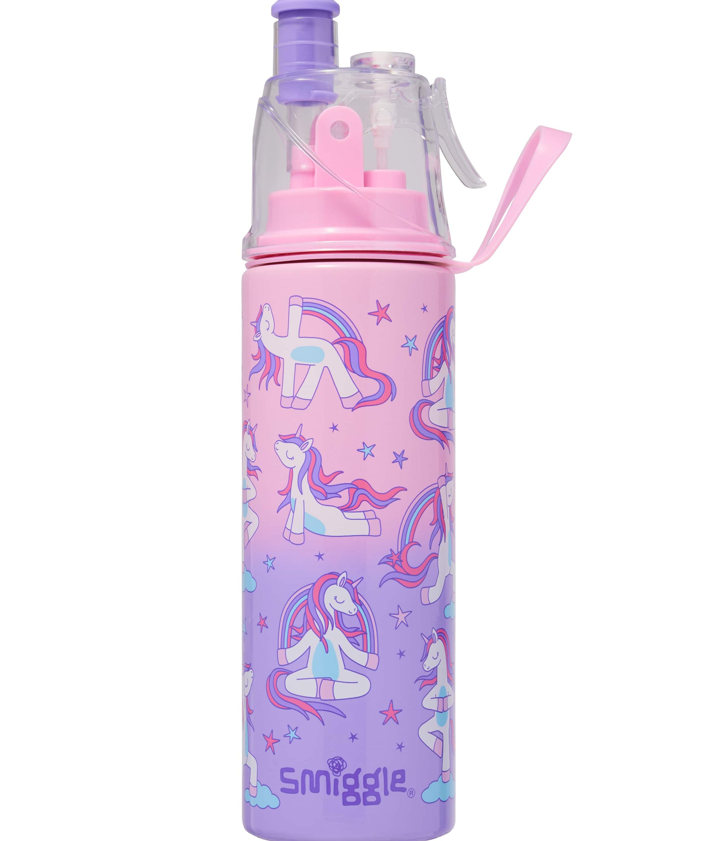 Smiggle - زجاجة ماء من الفولاذ المقاوم للصدأ بسعة 500ML مع رشاش ماء Energize