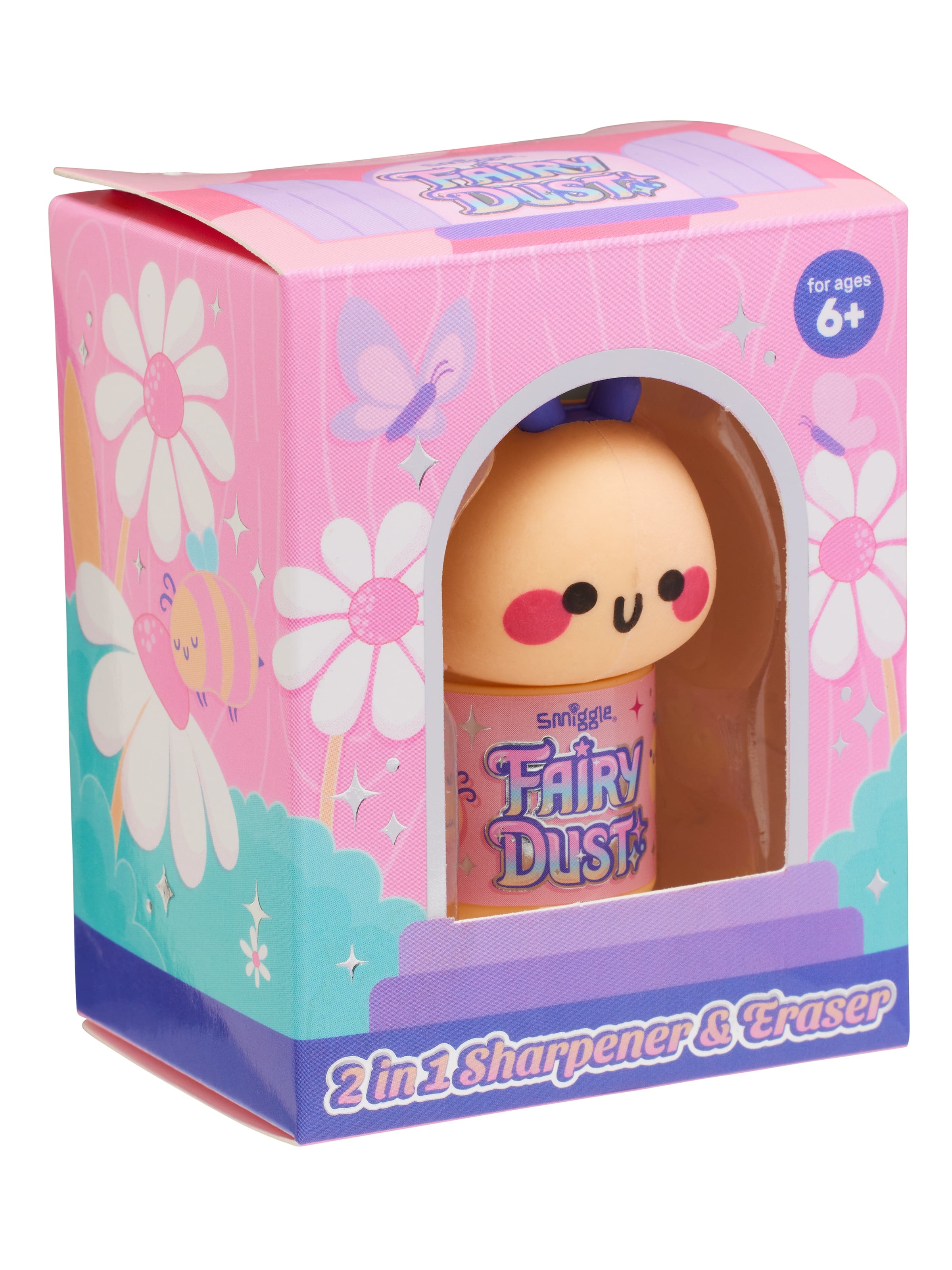 Smiggle - مبراة وممحاة 2 في 1 Fairy Dust