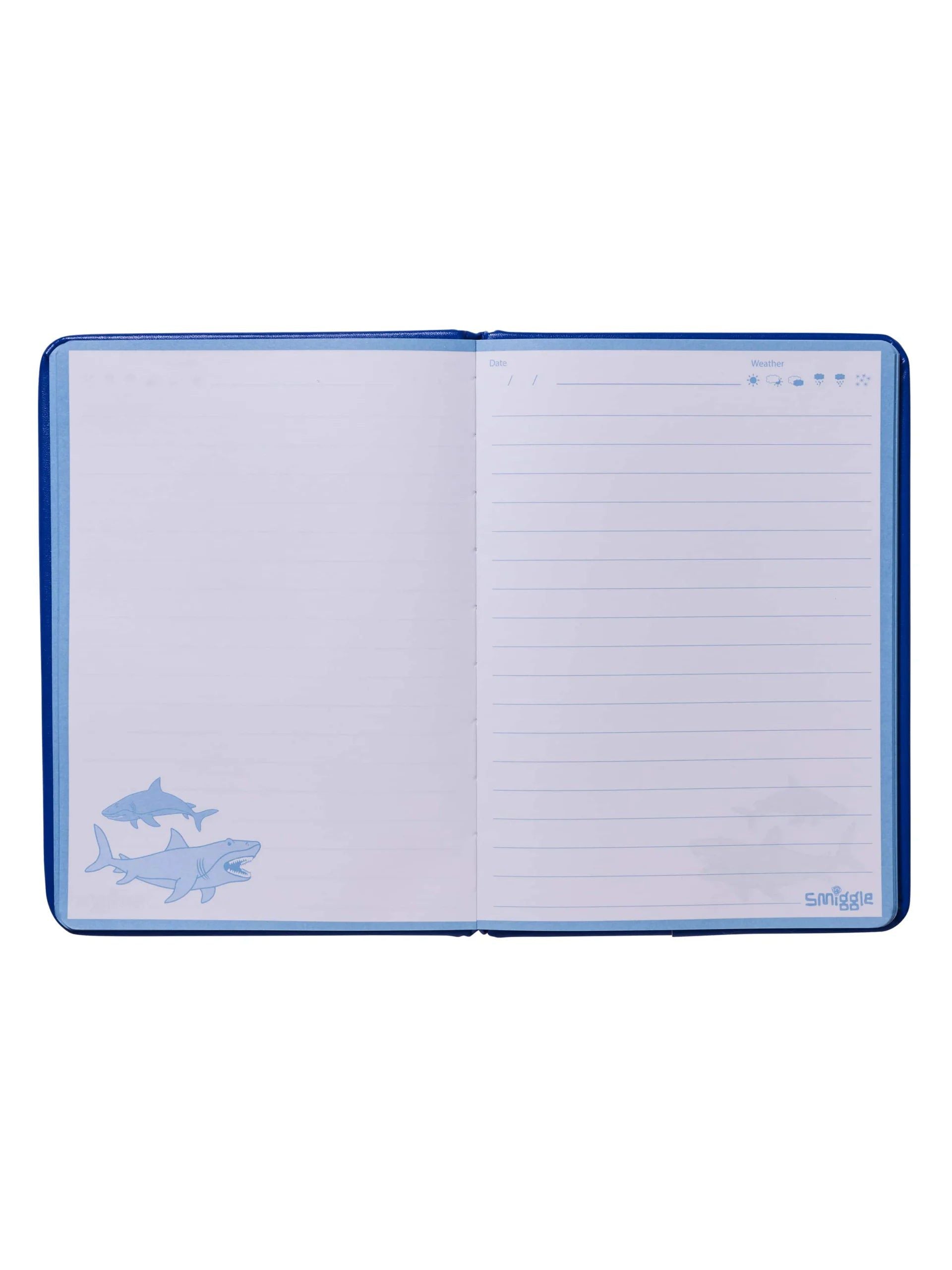 Smiggle - Float Hareketli Köpekbalık Desenli Çizgili A5 Defter