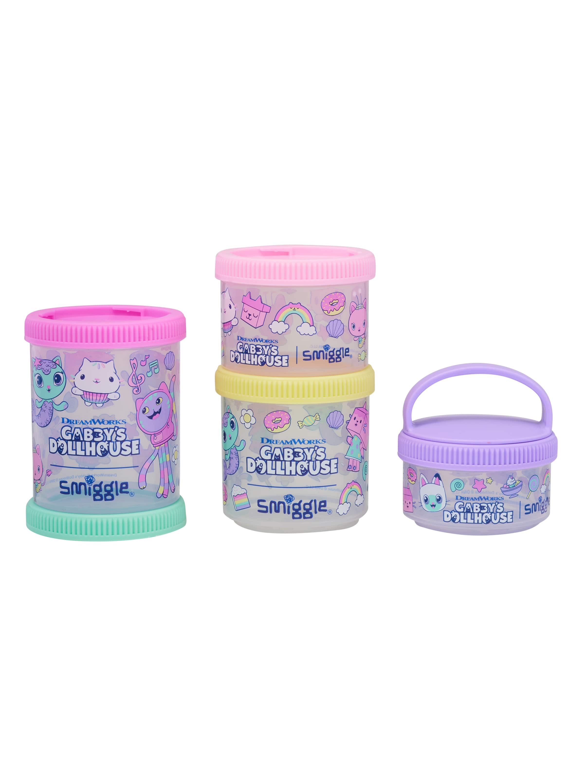Smiggle - Gabbys Dollhouse 4lü Atıştırmalık Beslenme Kapları
