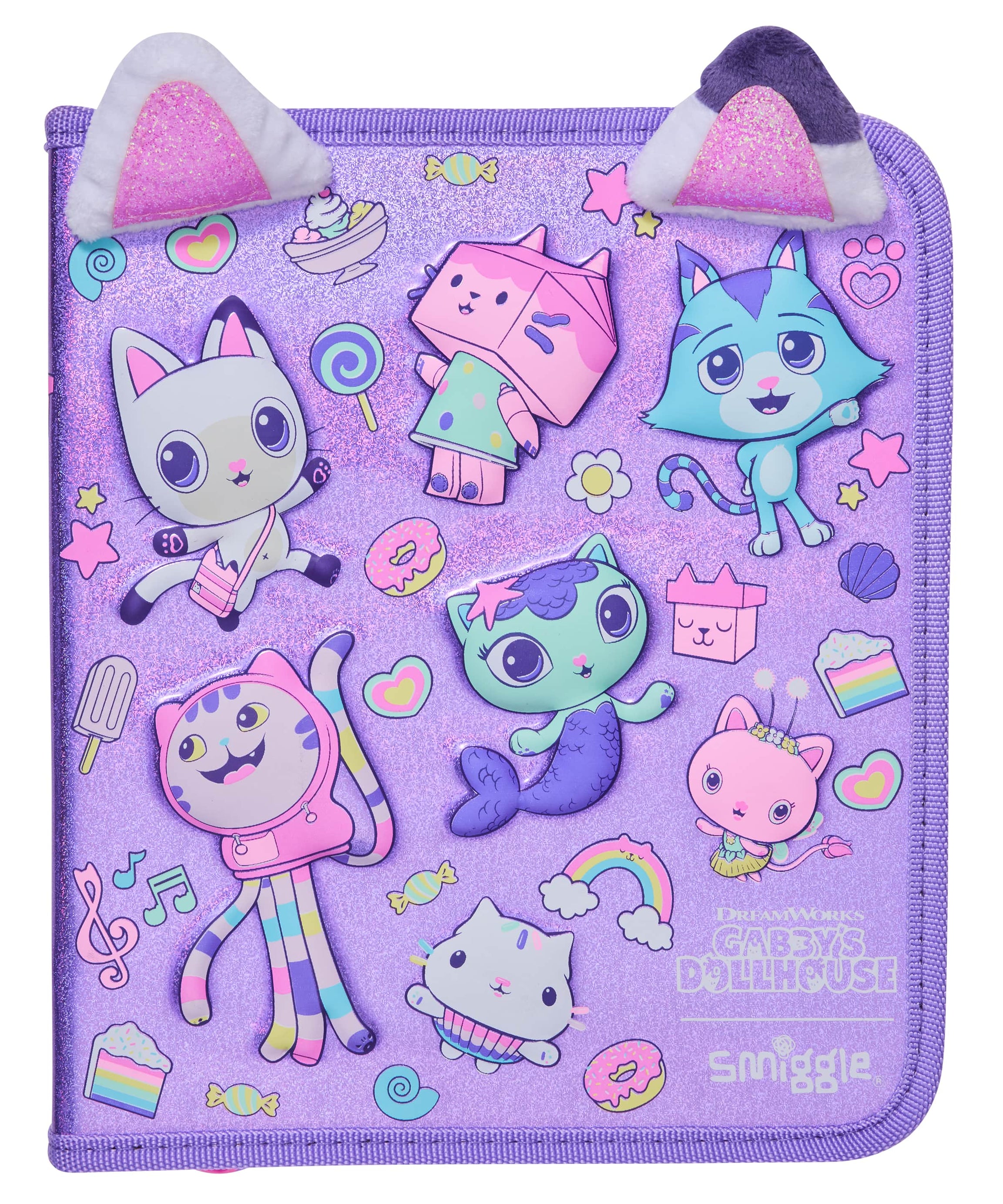 Smiggle - مجموعة علبة أقلام وقرطاسية Gabbys Dollhouse