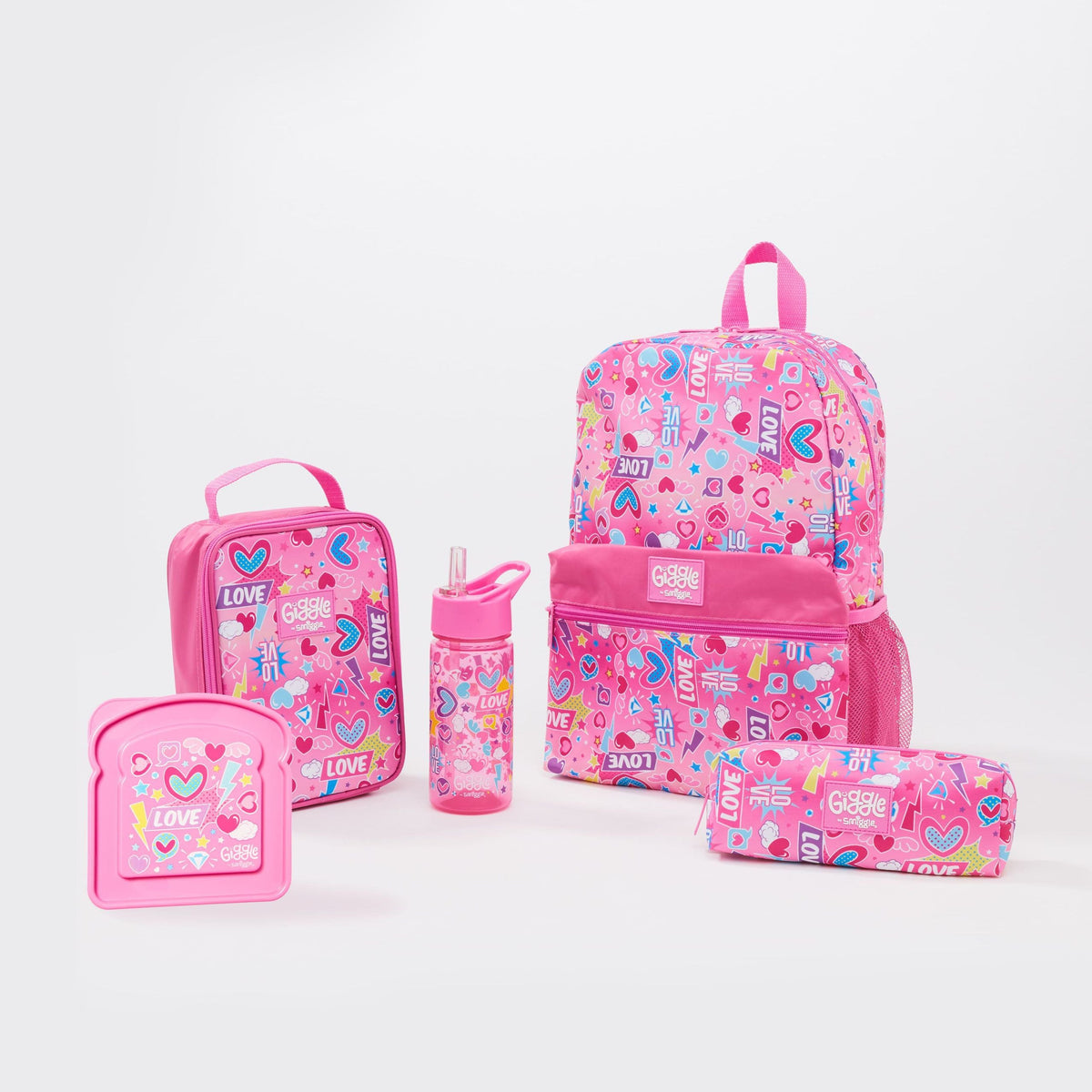 Smiggle - Giggle Yemek Kutulu Okul Çanta Seti