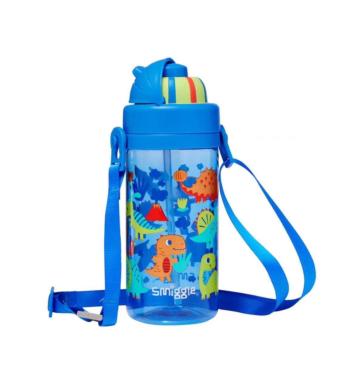 Smiggle - Glide صغير جدًا تصميم Dinossi 400 ML زجاجة ماء بدون BPA مع مصاصة مخفية