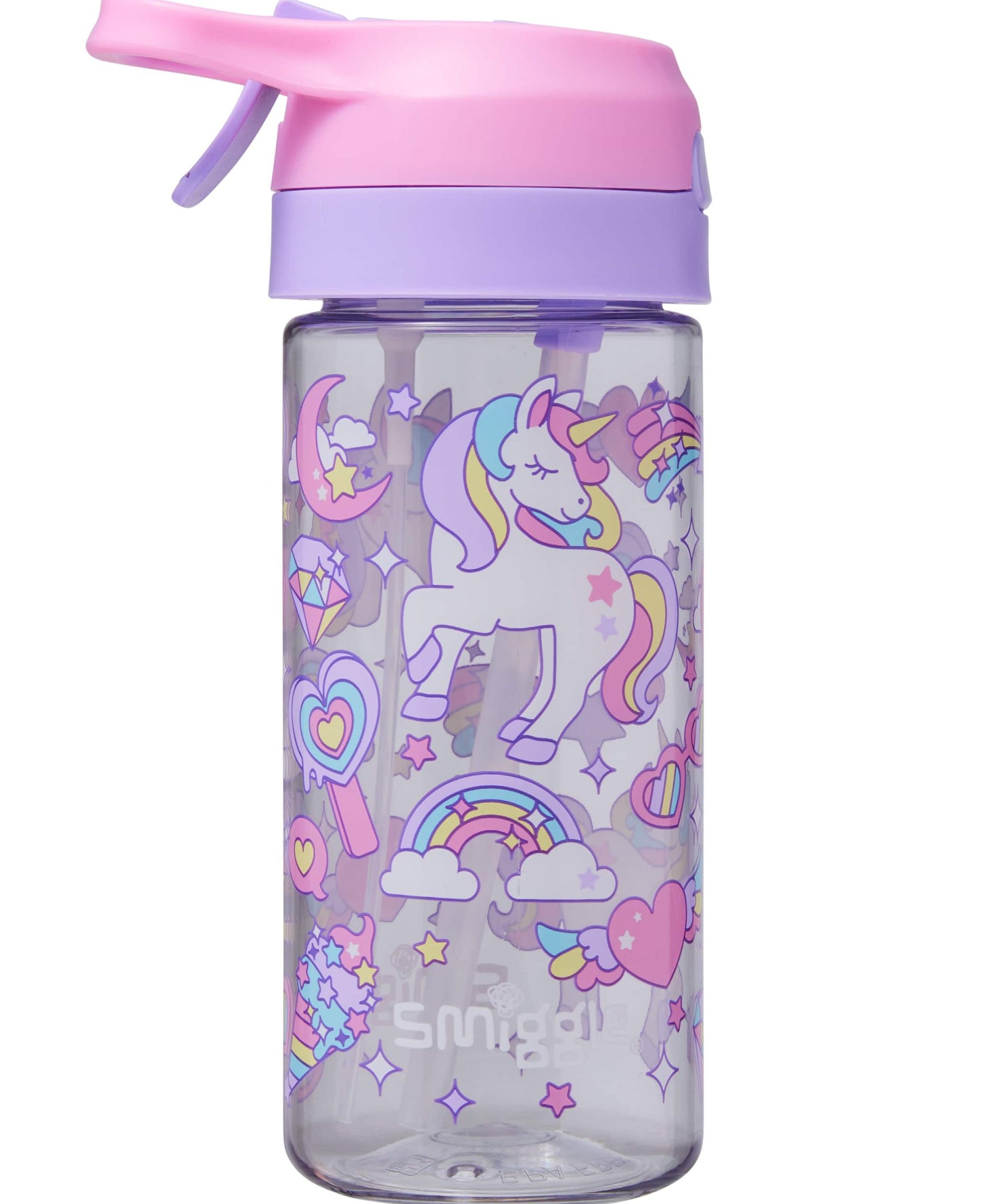 Smiggle - زجاجة ماء للأطفال هالي جونيور برشاش 450 ML خالية من BPA