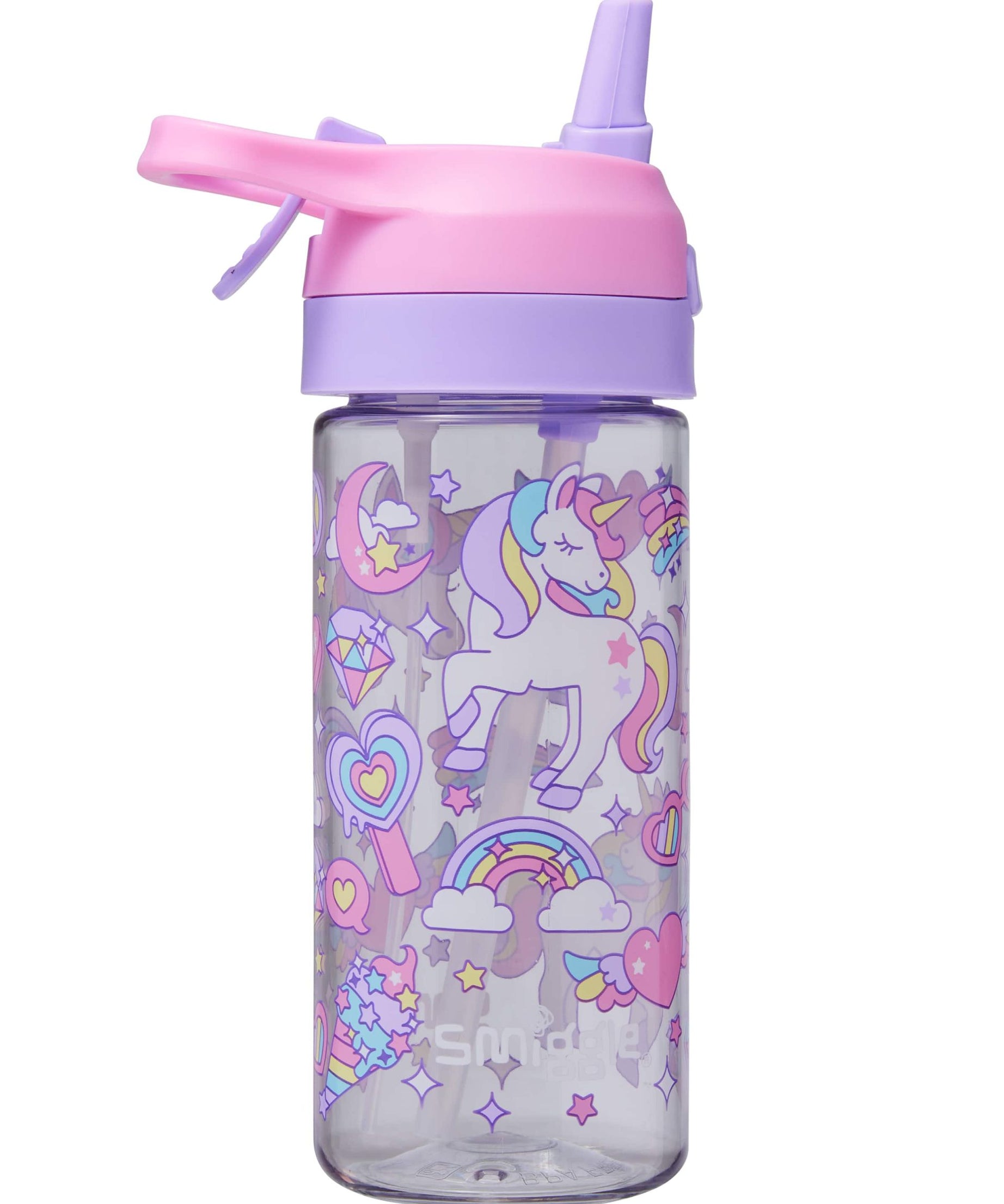 Smiggle - زجاجة ماء للأطفال هالي جونيور برشاش 450 ML خالية من BPA