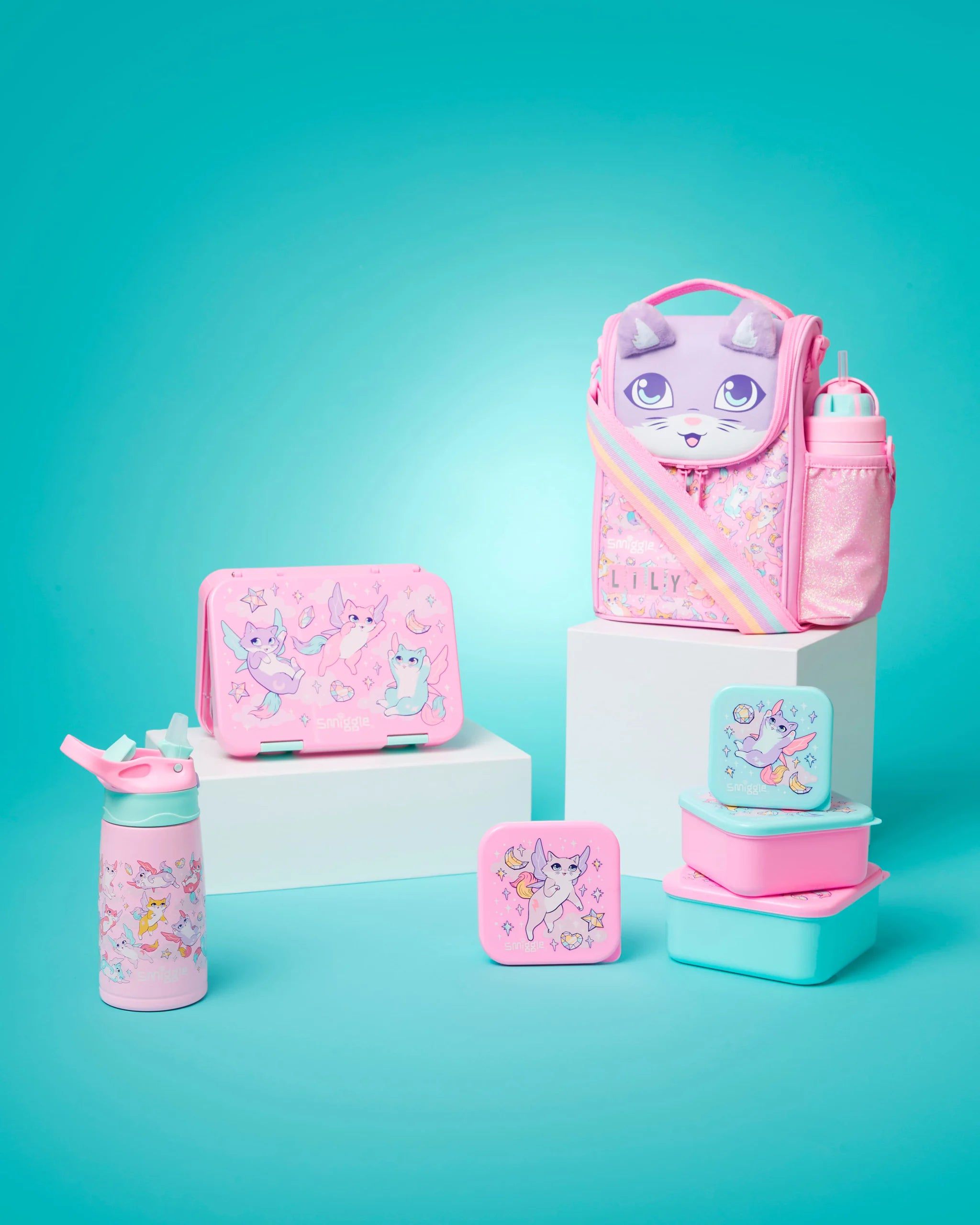 Smiggle - Happy Tales Çelik Otomatik Pipetli 400ML Matara