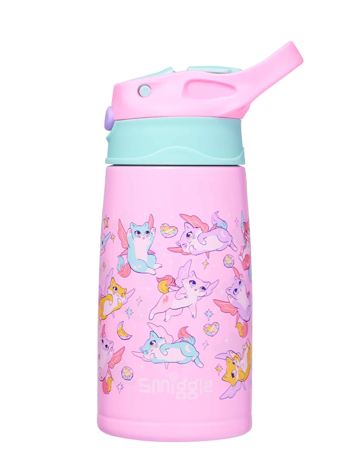 Smiggle - Happy Tales Çelik Otomatik Pipetli 400ML Matara
