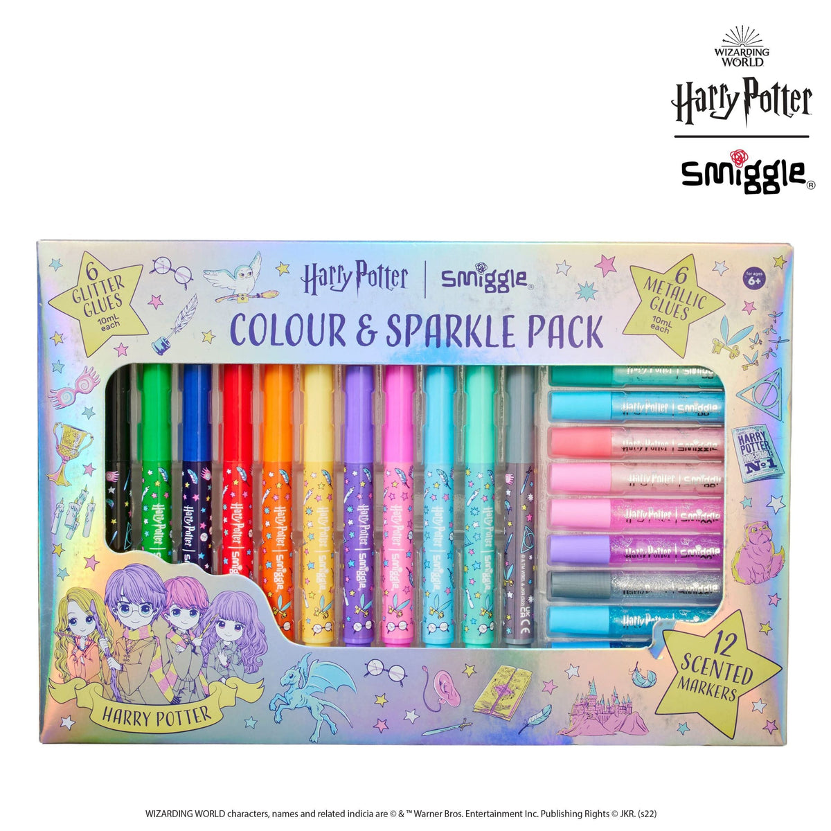 Smiggle - Harry Potter Marker Kalem ve Parıltılı Yapıştırıcı Paketi