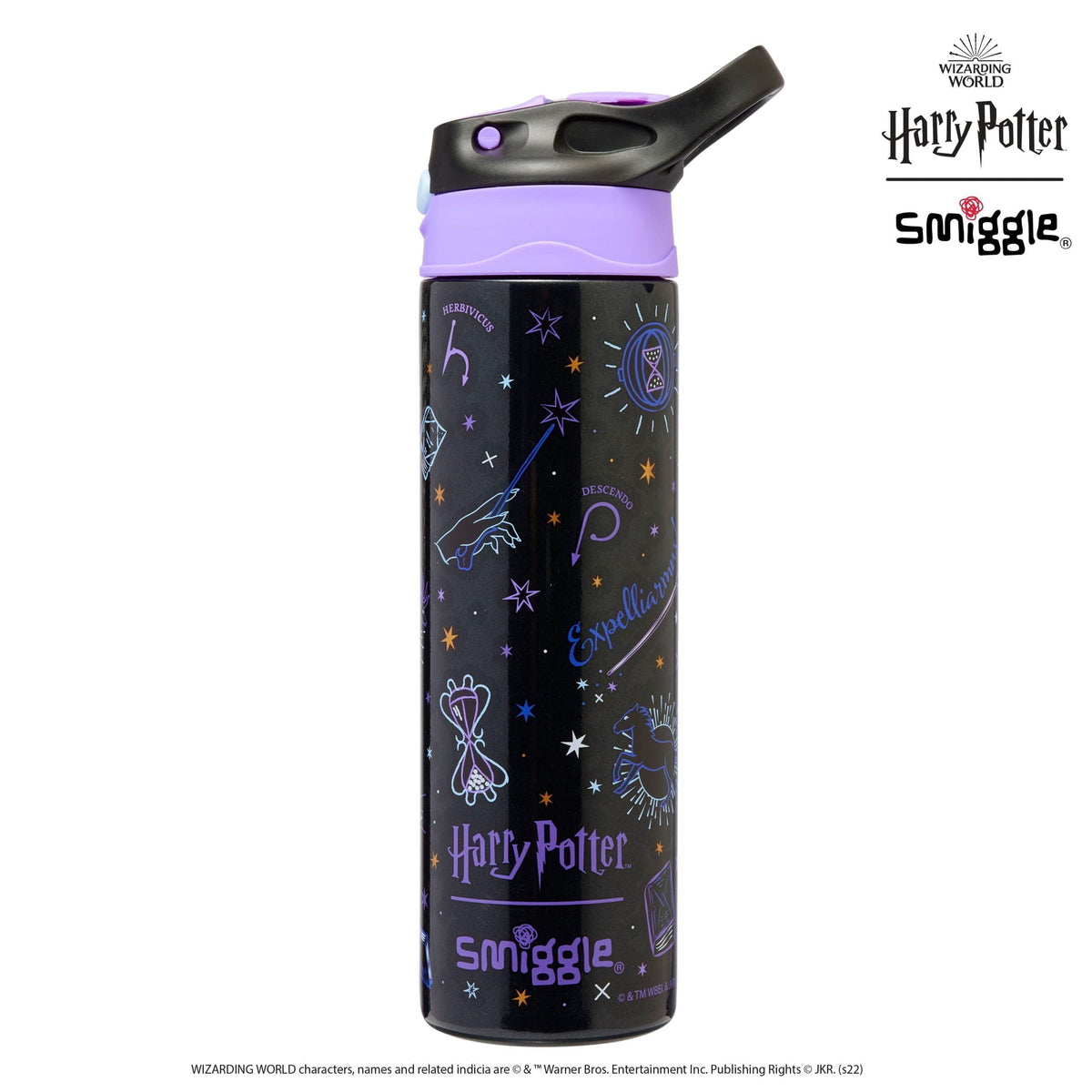 Smiggle - Harry Potter Otomaik Pipetli 520ML Çelik Matara