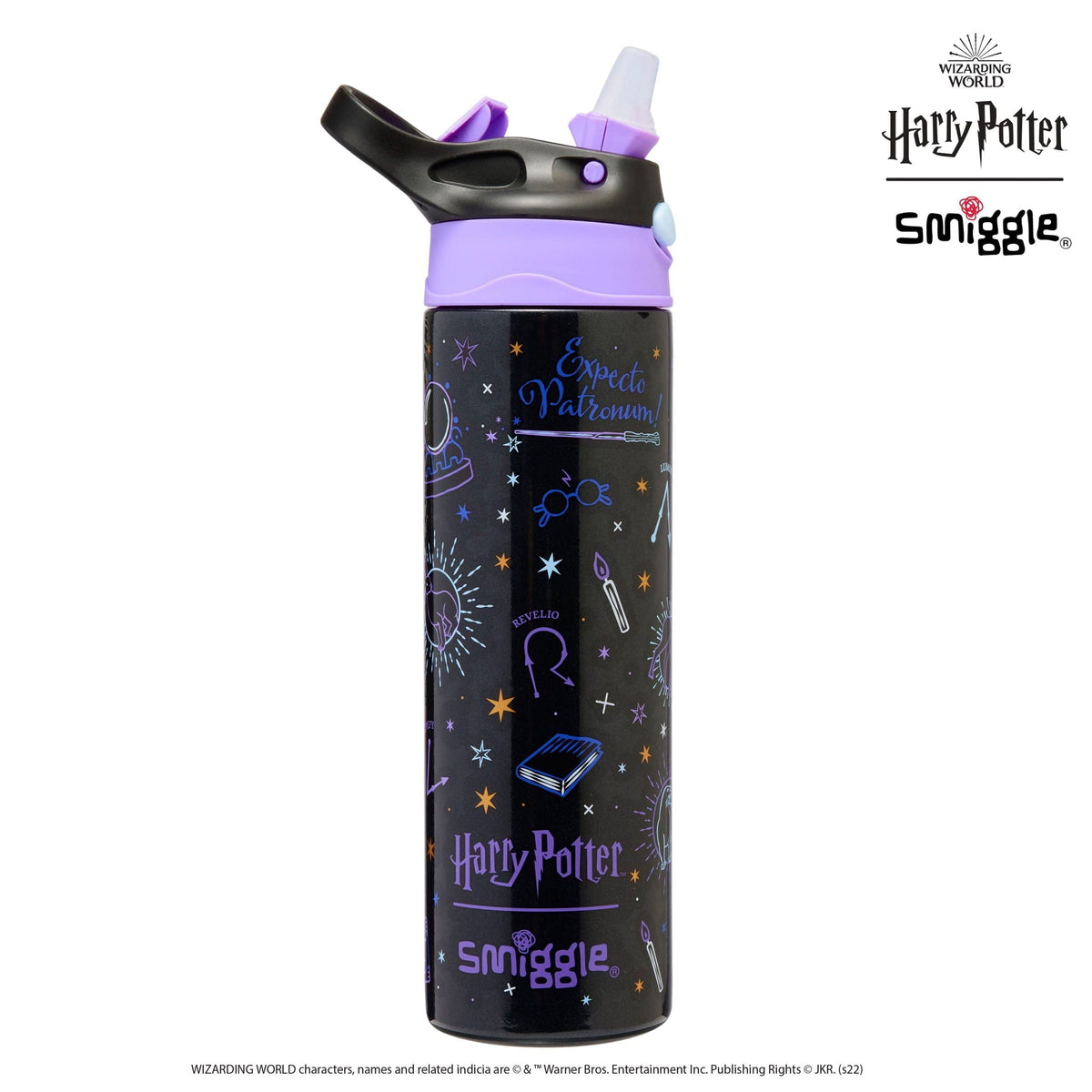 Smiggle - Harry Potter Otomaik Pipetli 520ML Çelik Matara