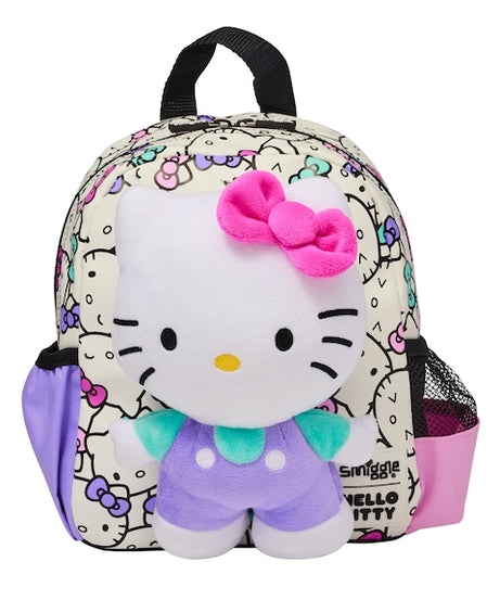 Smiggle - حقيبة ظهر مدرسية للحضانة مع لعبة قابلة للإزالة هيلو كيتي