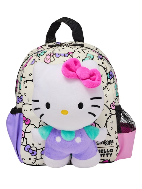 Smiggle - حقيبة ظهر مدرسية للحضانة مع لعبة قابلة للإزالة هيلو كيتي