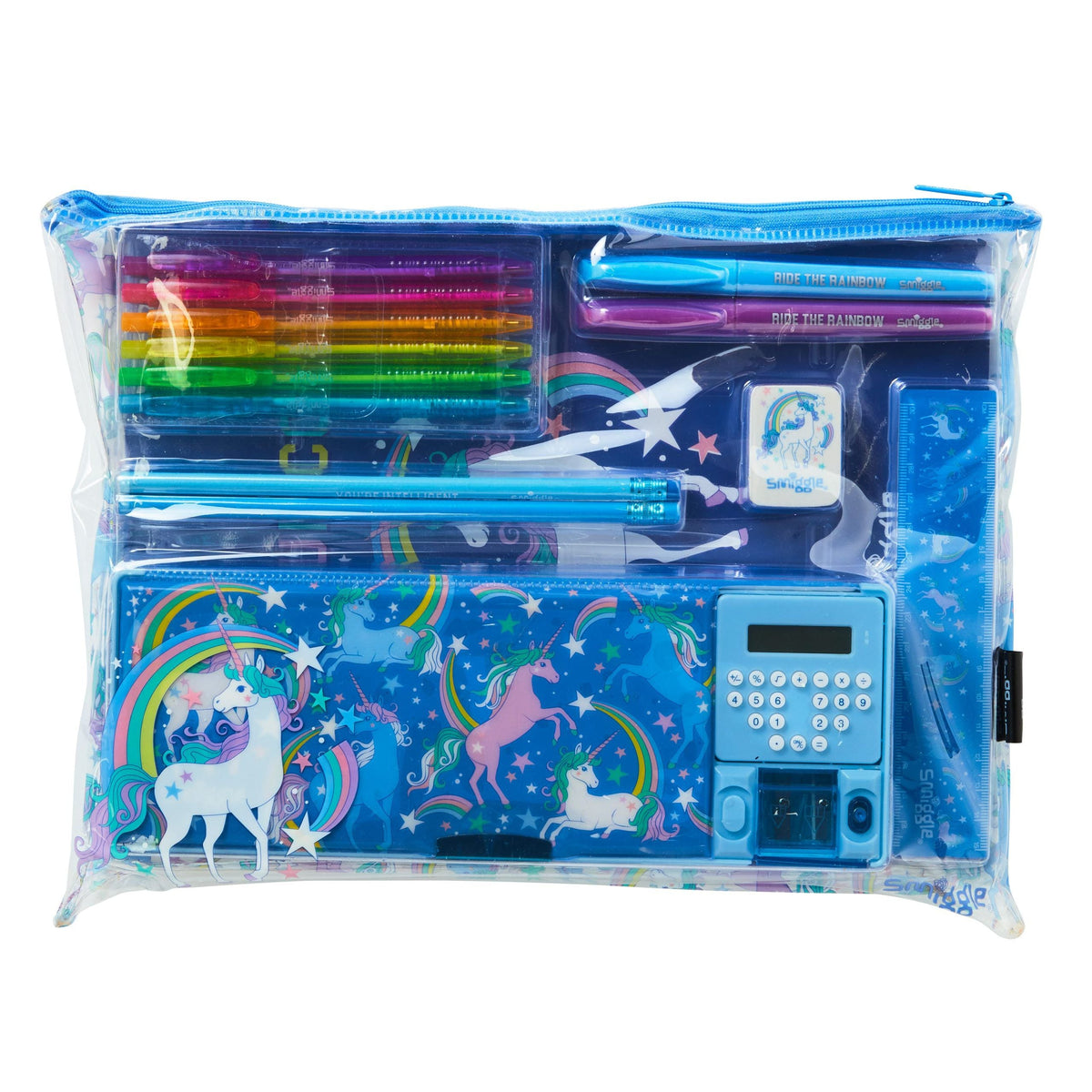 Smiggle - Hesap Makineli Pop Out Otomatik Kalem Kutusu ve Özel Kalem Seti