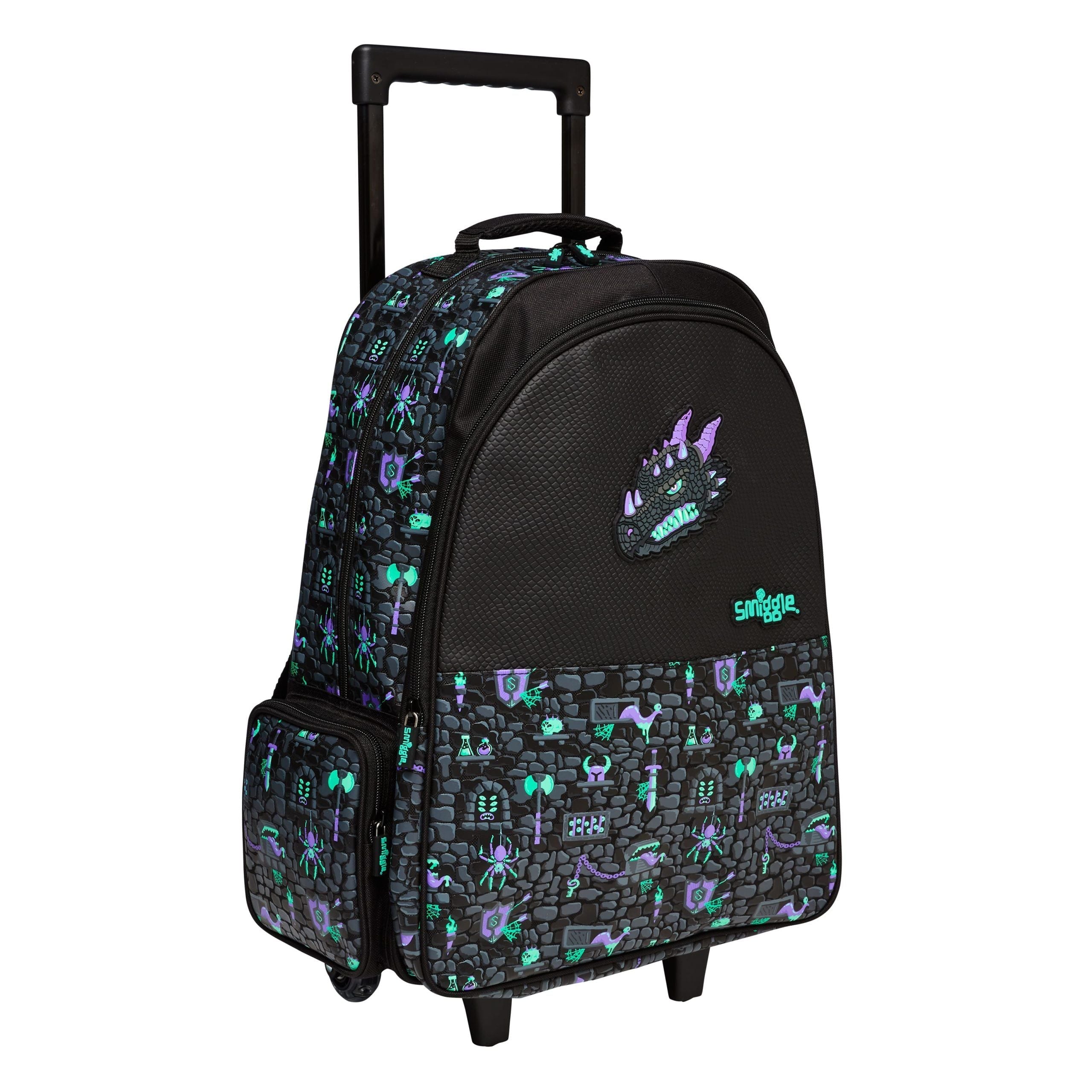 Smiggle - Hey There Işıklı Tekerlekli Çekçekli Okul ve Seyahat Çantası