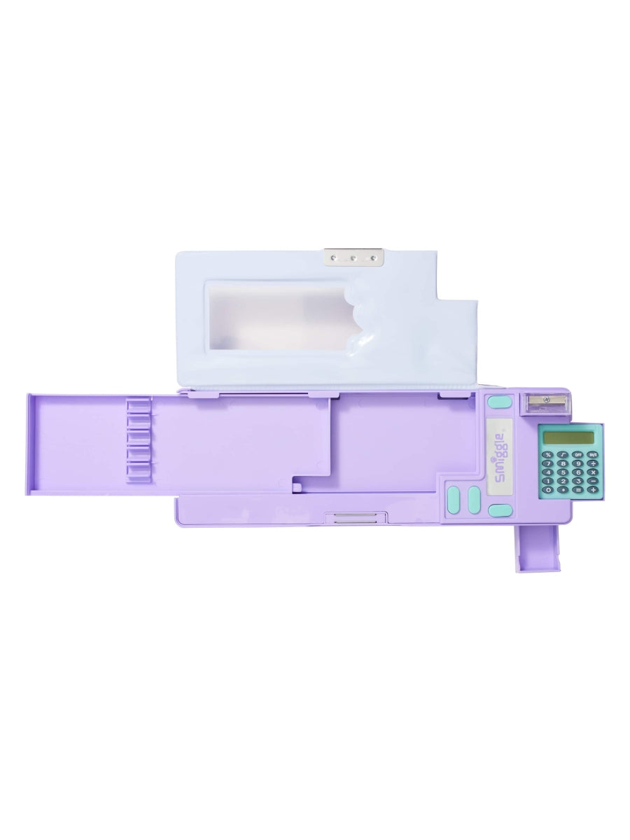 Smiggle - مرحباً صندوق قلم أوتوماتيكي بآلة حاسبة قابلة للطي Pop Out