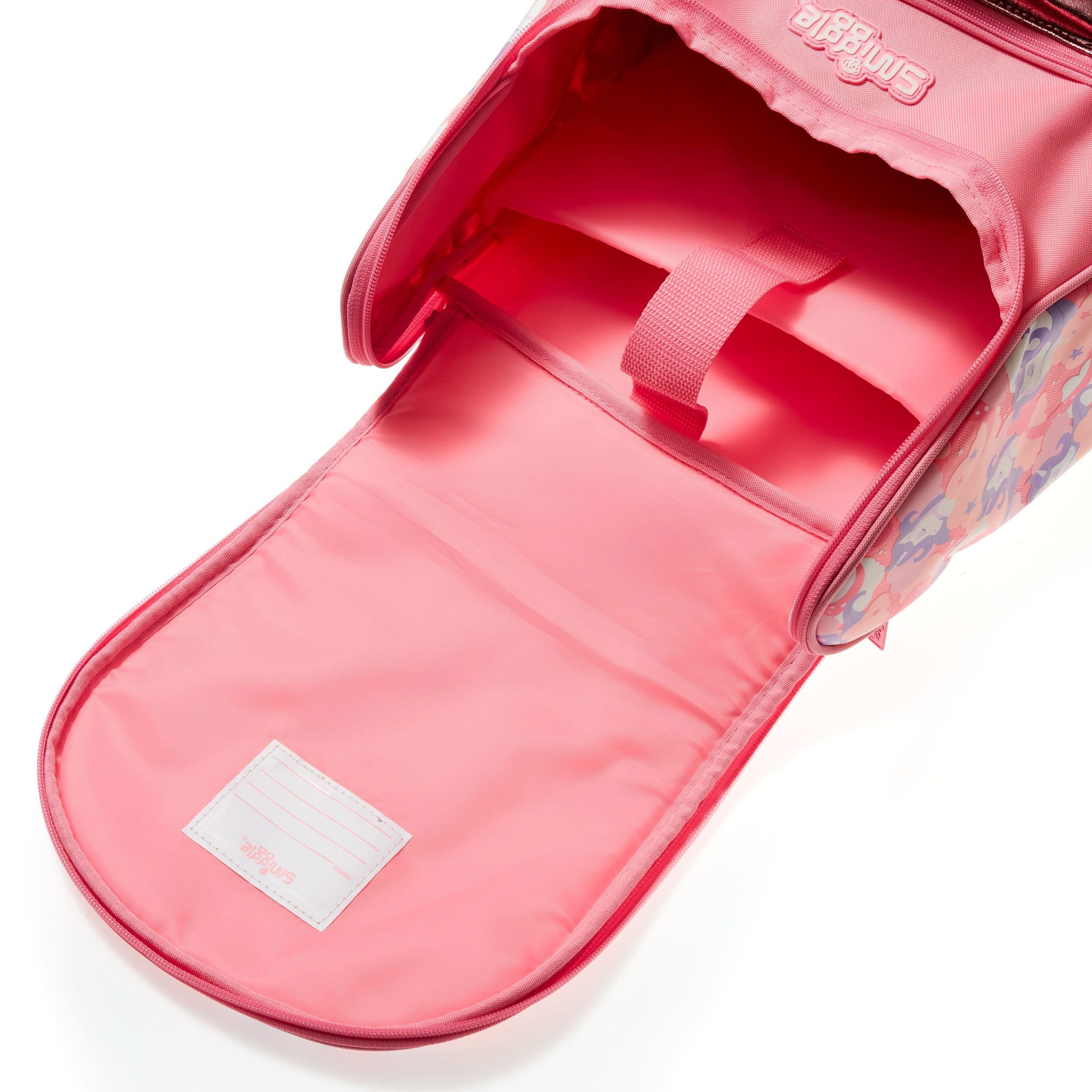 Smiggle - Hide Access Işıklı ve Tekerlekli Pembe Çekçek Sırt Çantası