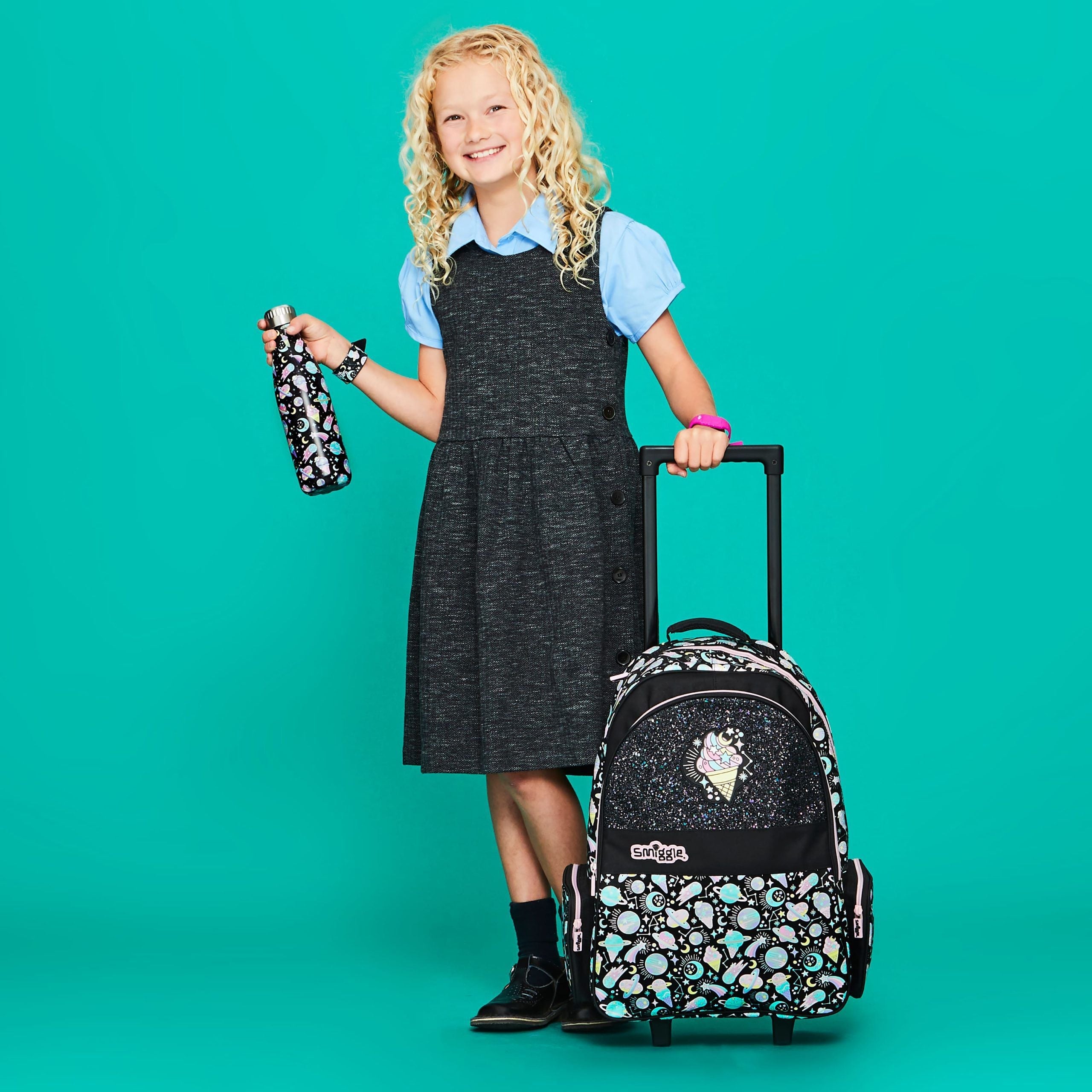 Smiggle - Işıklı Tekerlekli Beyond Trolley Sırt Çantası