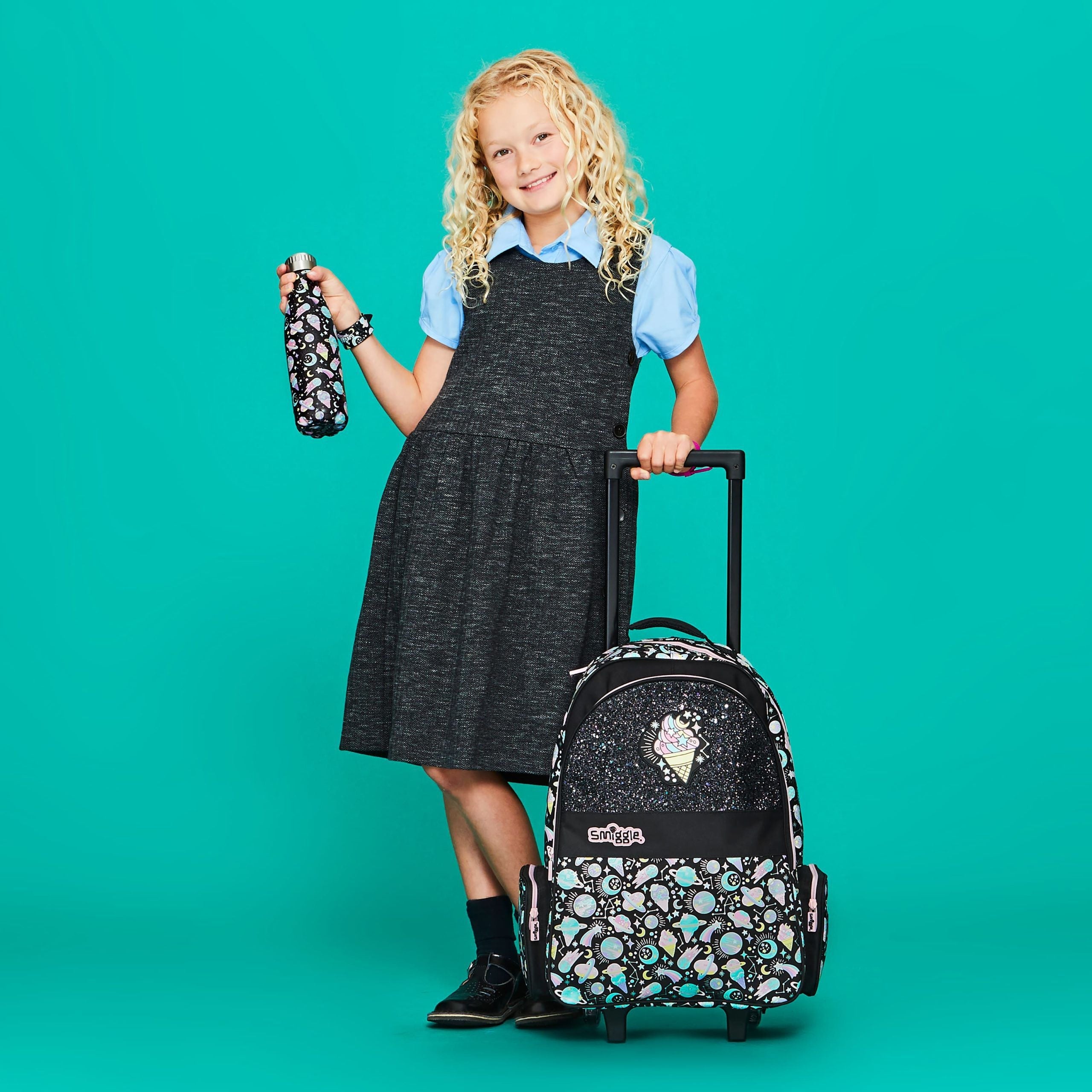 Smiggle - Işıklı Tekerlekli Beyond Trolley Sırt Çantası