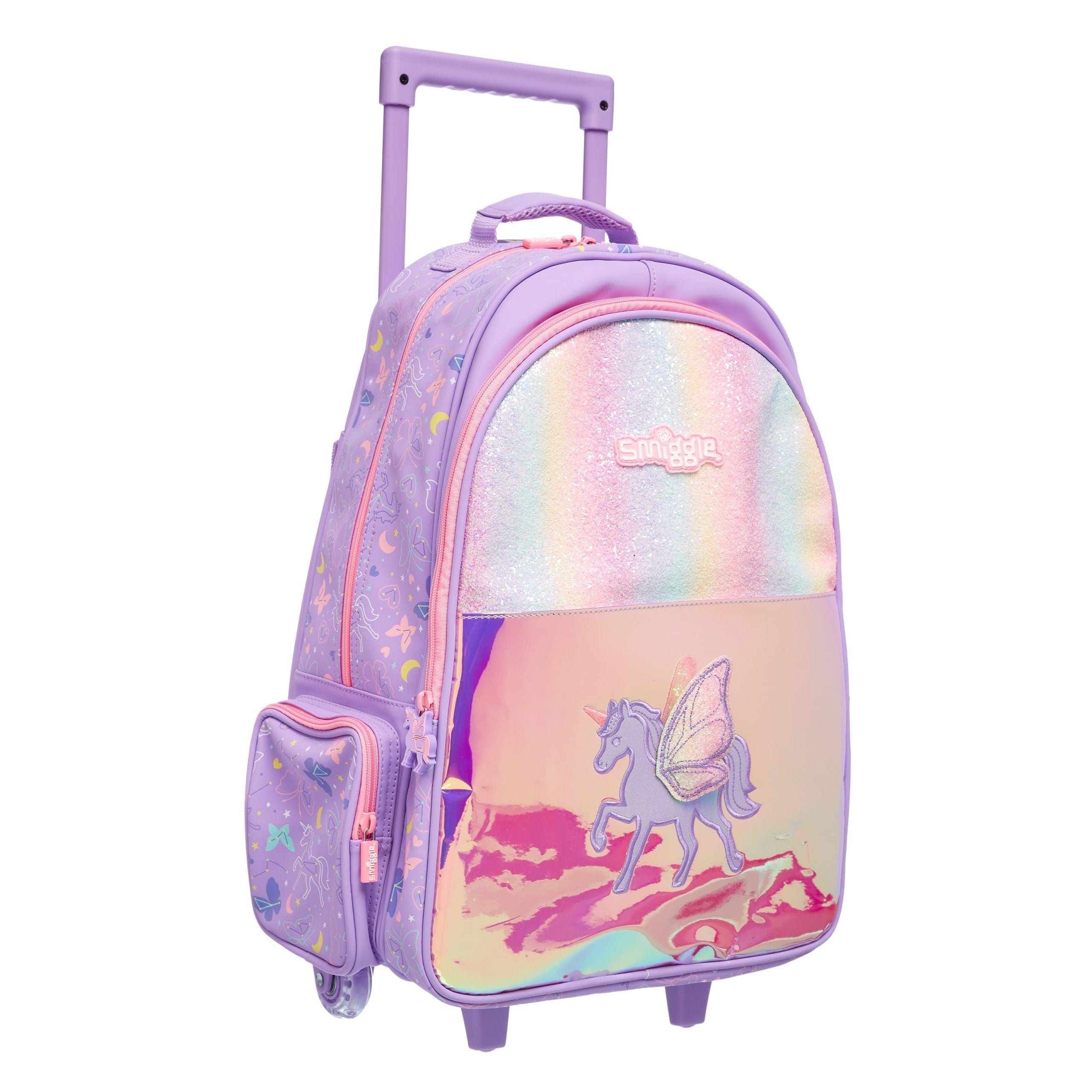 Smiggle - Işıklı Tekerlekli Sky Trolley Çekçekli Sırt Çantası