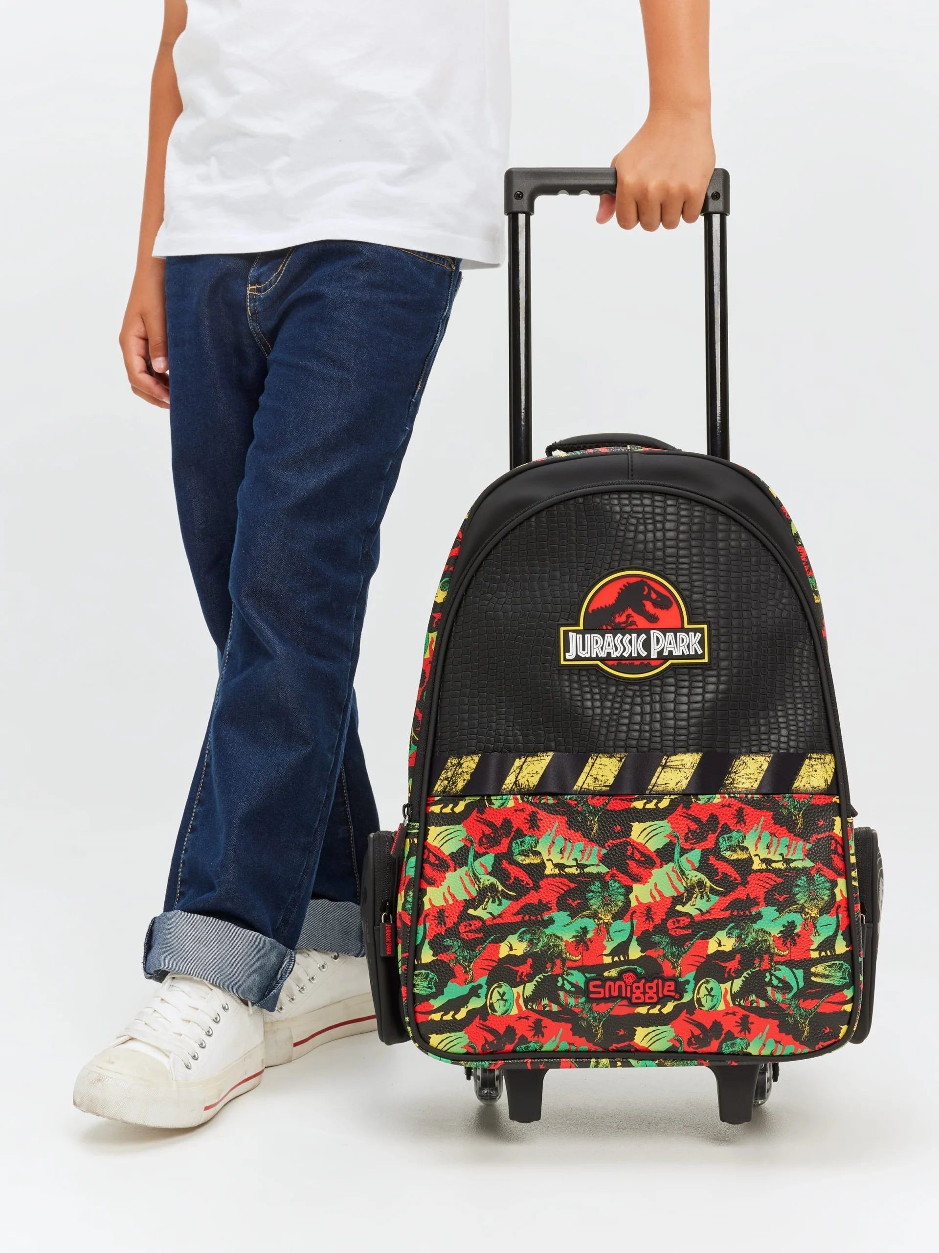 Smiggle - Jurassic Park Işıklı Tekerlekli Çekçekli Sırt Çanta