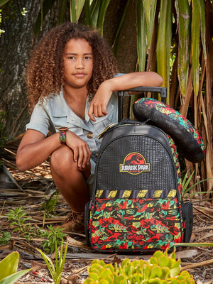 Smiggle - Jurassic Park Işıklı Tekerlekli Çekçekli Sırt Çanta