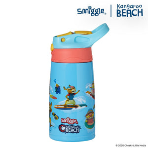 Smiggle - Kangaroo Beach Çelik Otomatik Pipetli Matara 400ML
