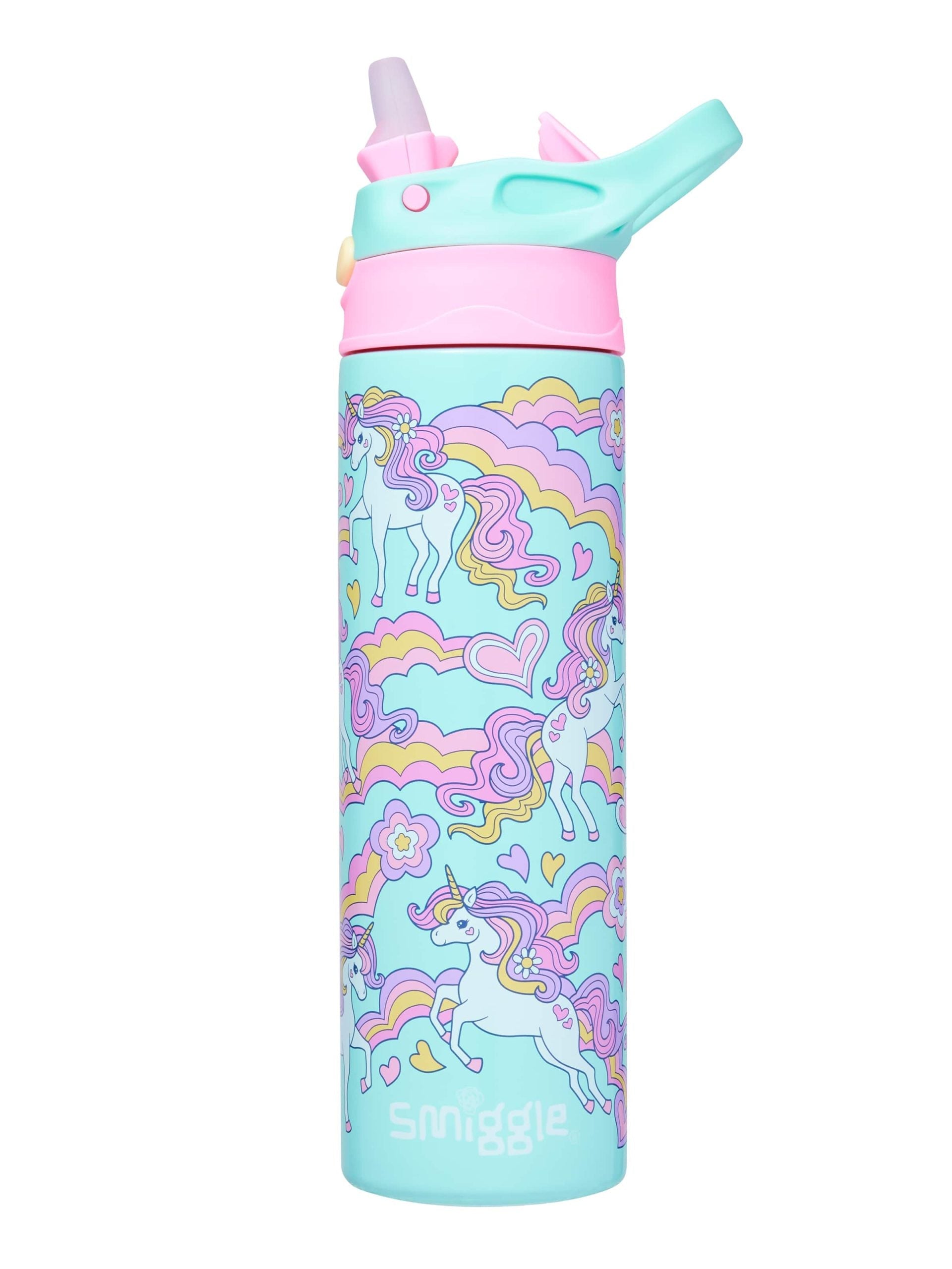 Smiggle - Limitless Paslanmaz Çelik 520ML Otomatik Pipetli Matara