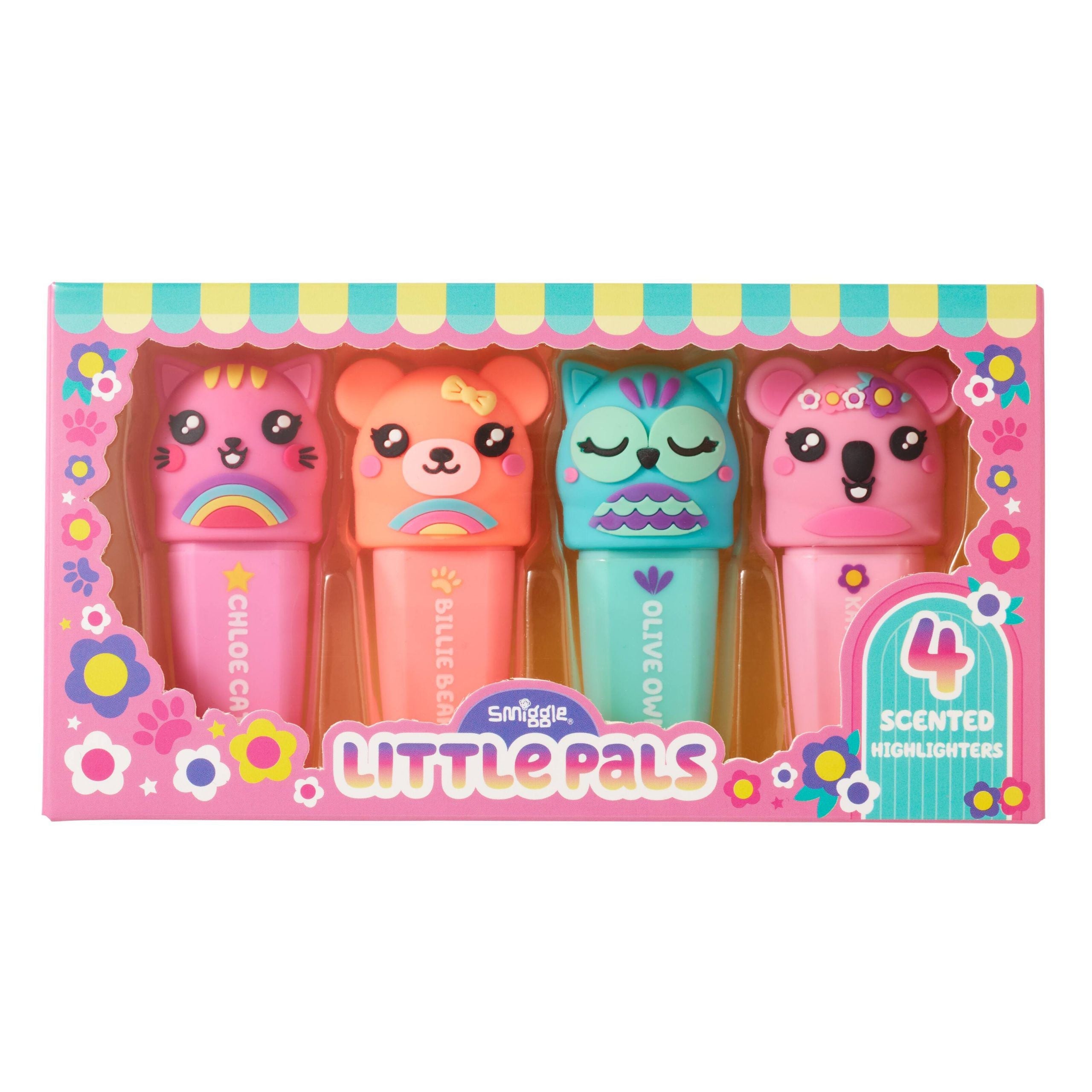 Smiggle - Little Pals Fosforlu Kalem Paketi X4
