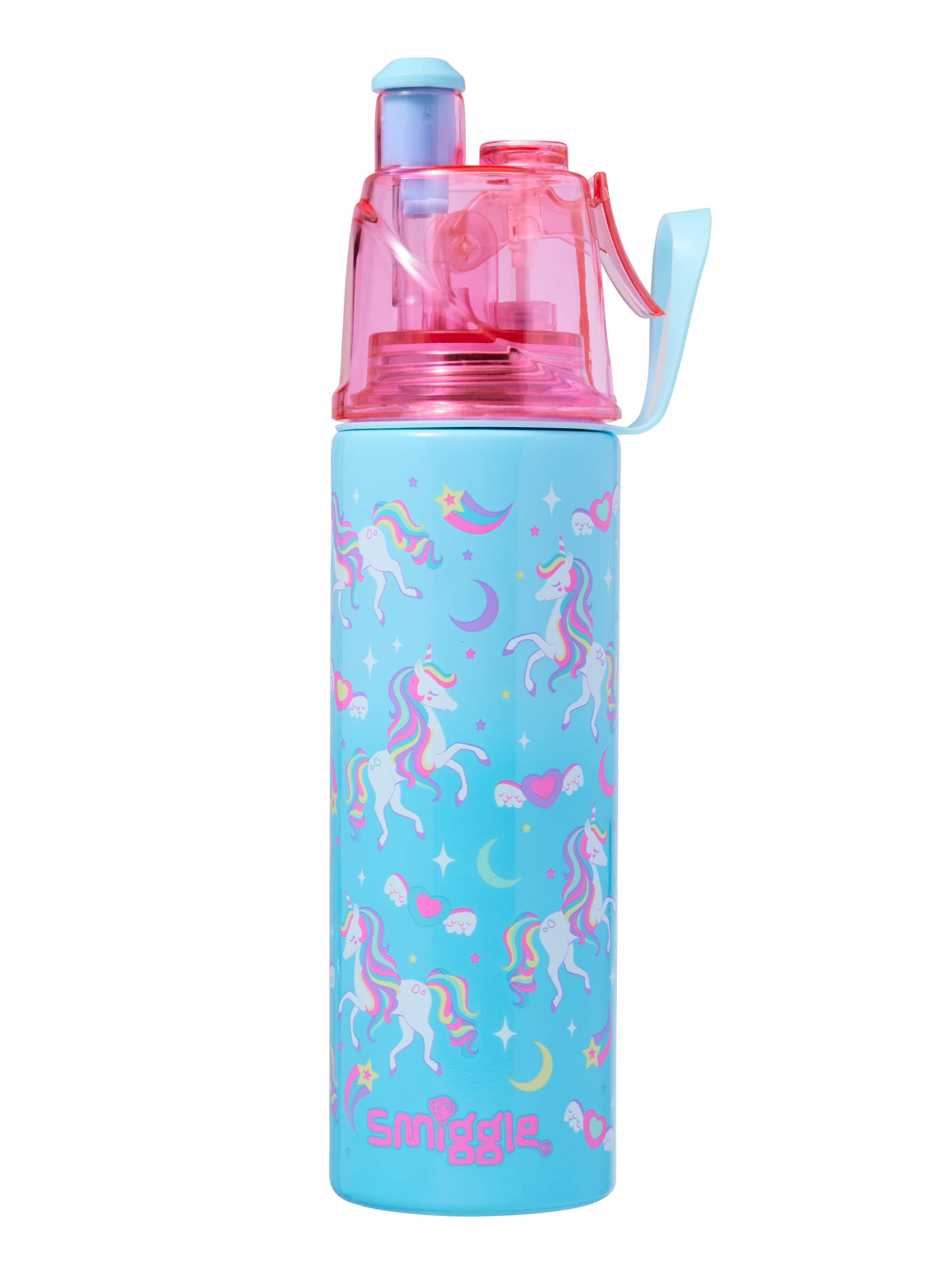 Smiggle - زجاجة فولاذية غير لامعة بسعة 500ML مع رشاش ماء Livin