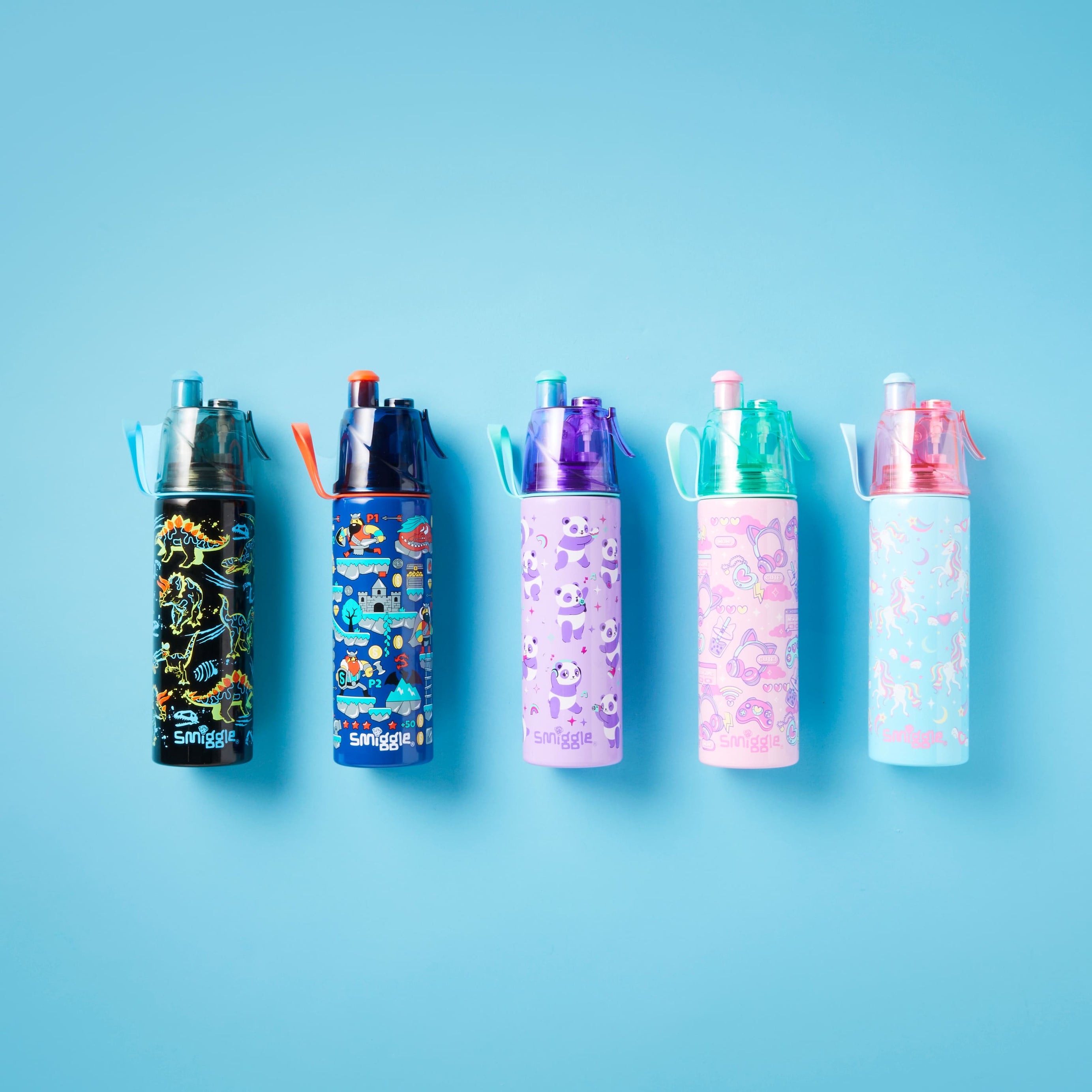 Smiggle - زجاجة فولاذية غير لامعة بسعة 500ML مع رشاش ماء Livin